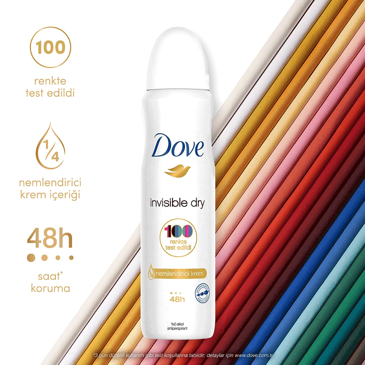  DOVE DOVE Dove Kadın Sprey Deodorant 1/4 Nemlendirici Krem Invisible Dry 150 ml  1 of 8 