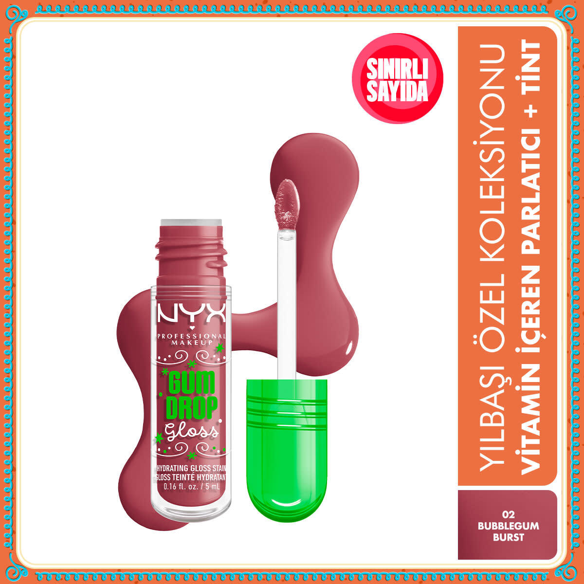  NYX NYX Nyx Holiday 25 Gum Drop Gloss 02 Bubblegum Burst  1 of 7 