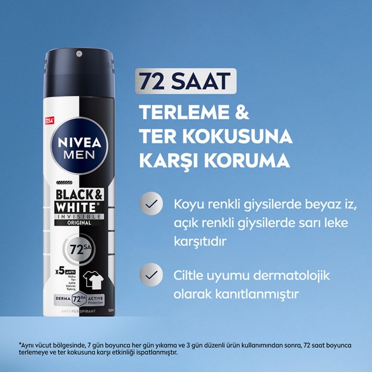  NIVEA DEO NIVEA DEO Nivea Men Erkek Sprey Deodorant&nbsp; Black&White Invisible Original 48 Saat Anti-perspirant Koruma 200 ml  1 of 6 