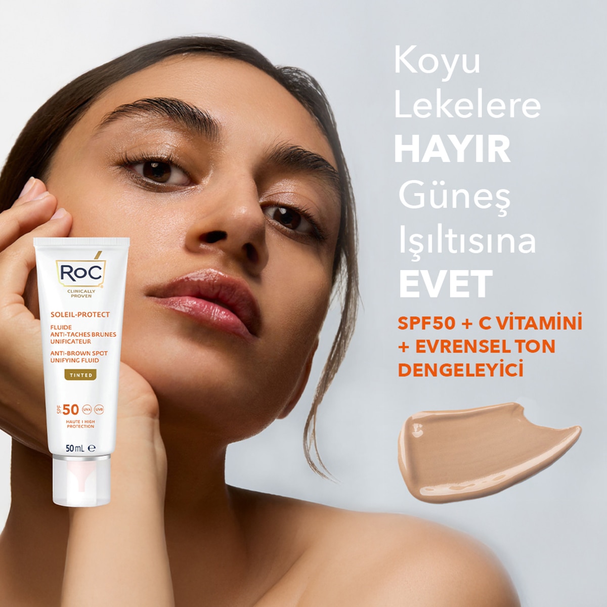  ROC ROC ROC TON EŞİT. LEKE KARŞITI GÜNEŞ KREMİ SPF50 50 ML  1 of 3 