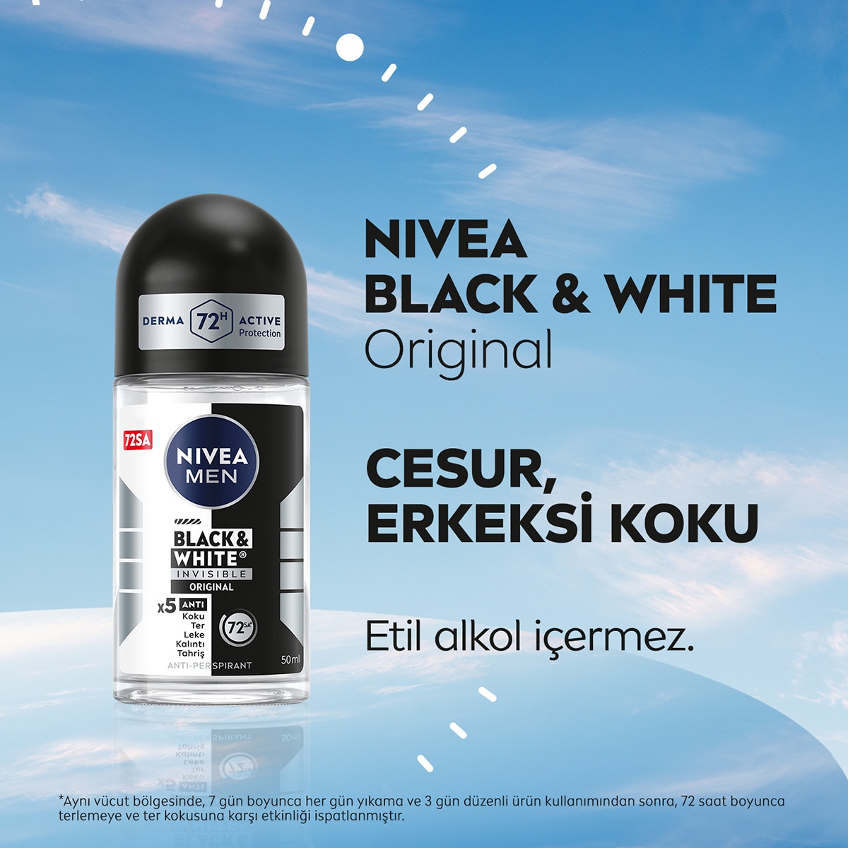NIVEA DEO NIVEA DEO Nivea Men Erkek Roll-On Deodorant Black & White Invisible Original 50 ml 1 of 6