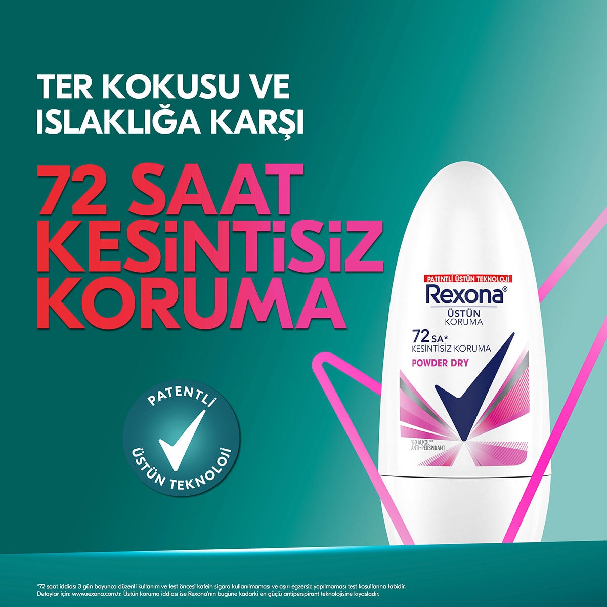  REXONA REXONA Rexona Üstün Koruma Kadın Roll On Deodorant Powder Dry 72 Saat Kesintisiz Koruma 50 ml  1 of 8 