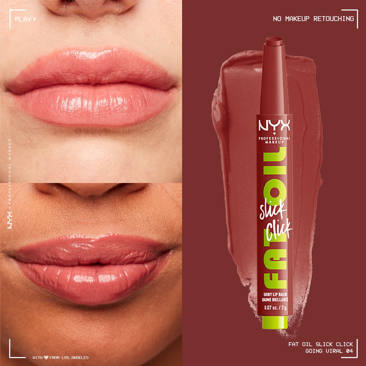  NYX NYX Nyx Professional Makeup Fat Oil Slick Click Parlatıcı Dudak Balmı 04 Going Viral  1 of 8 