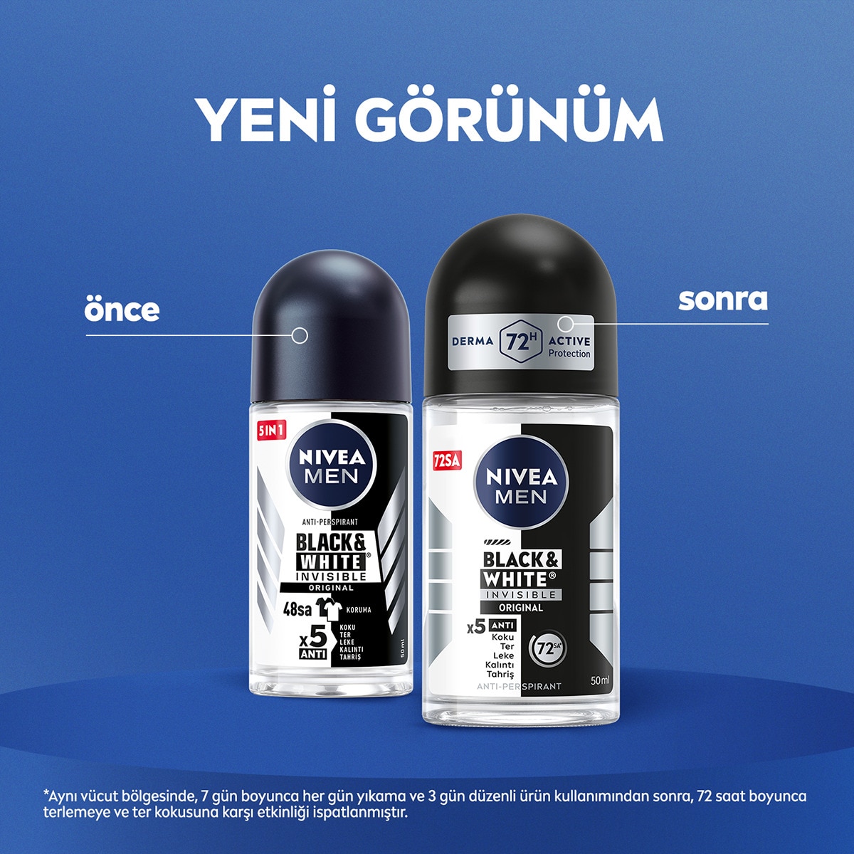 NIVEA DEO NIVEA DEO Nivea Men Erkek Roll-On Deodorant Black & White Invisible Original 50 ml 1 of 6