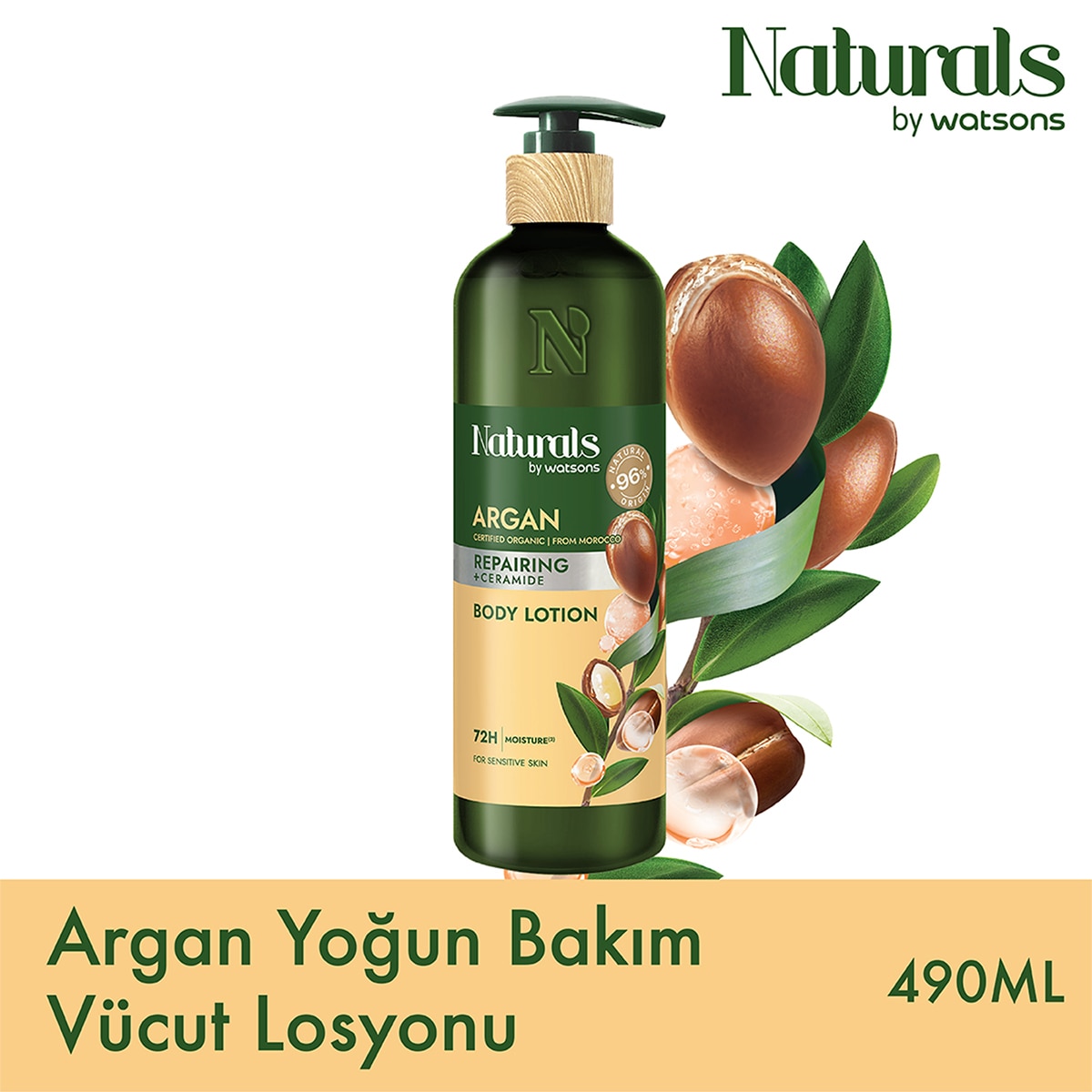 undefined NATURALS BY WATSONS Naturals By Watsons Argan Vücut Losyonu 490 ml 1 of 3