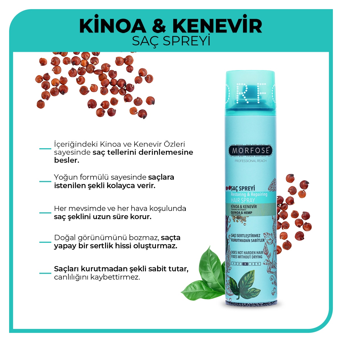 MORFOSE MORFOSE EXC. Morfose Saç Spreyi Kinoa&Kenevir 250 ml 1 of 5
