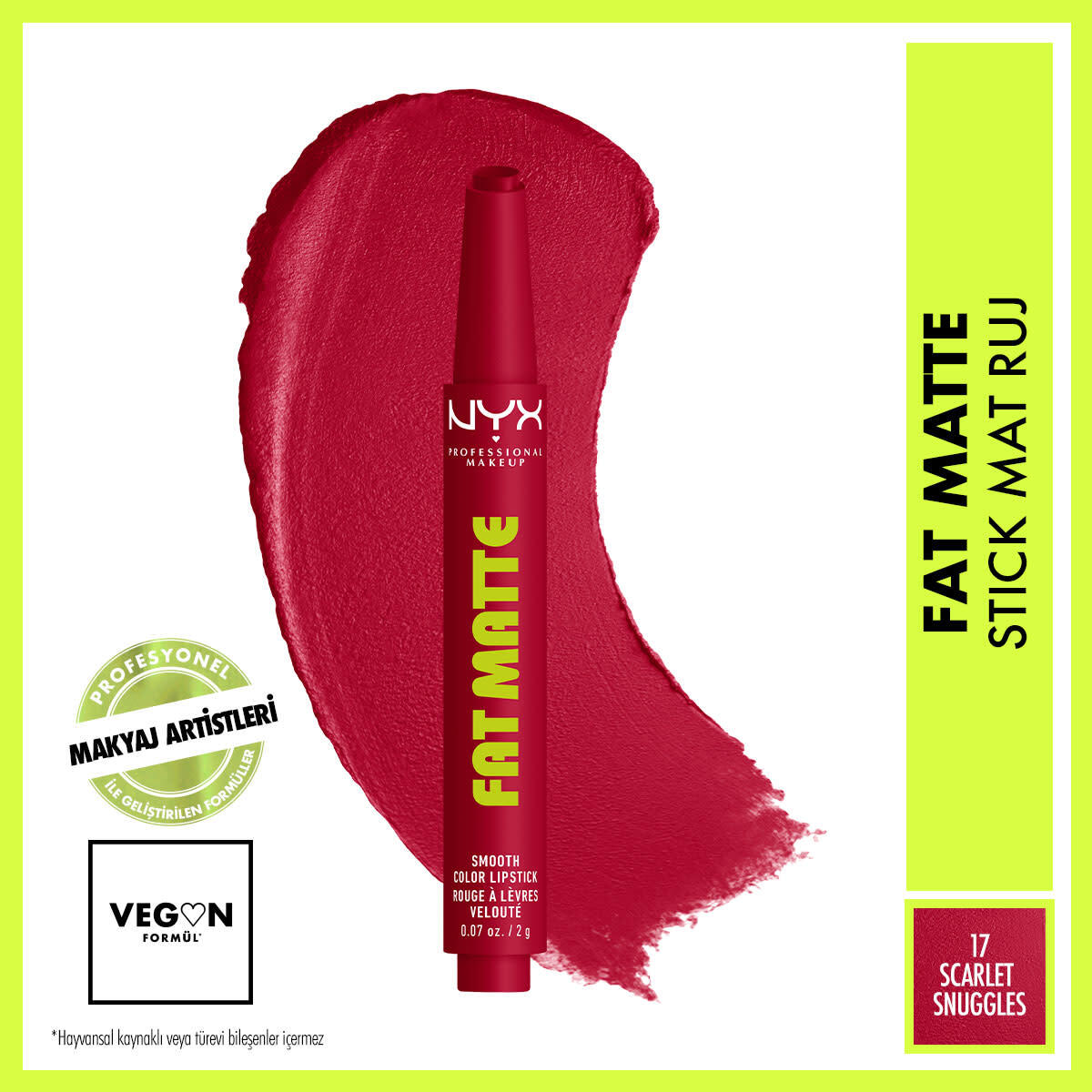 NYX NYX Nyx Professional Makeup Fat Matte Slick Click Mat Dudak Balmı 17 1 of 8