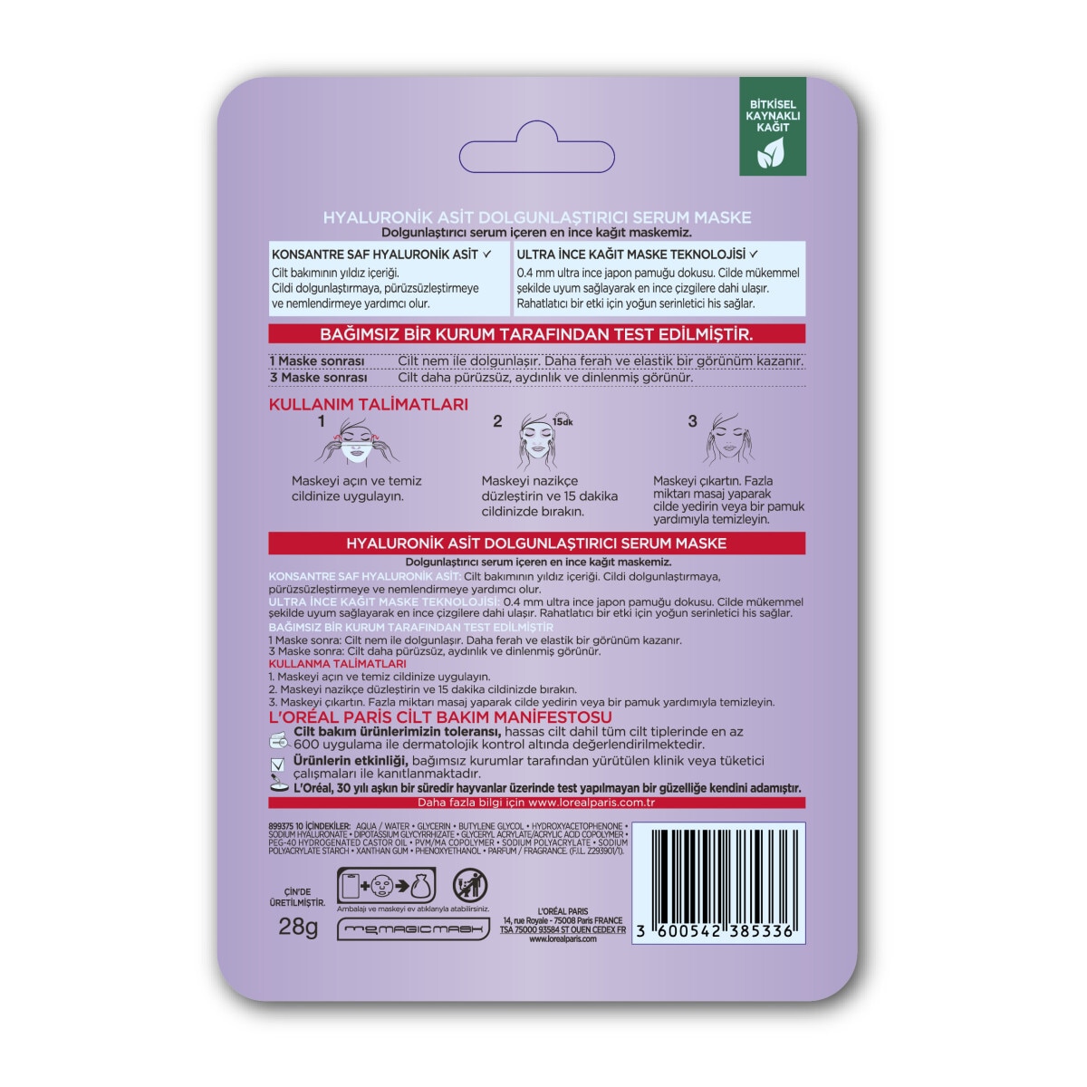  LOREAL PARIS LOREAL PARIS L'Oreal Paris Revitalift Filler Dolgunlaştırıcı Serum Maske  1 of 5 