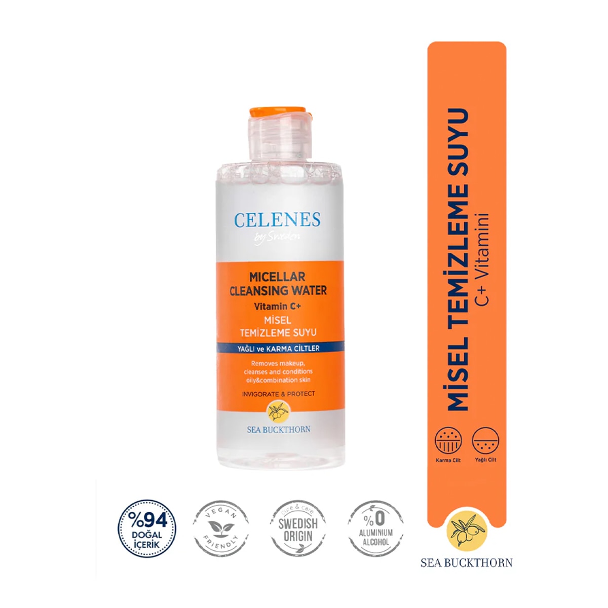 CELENES CELENES Celenes Sea Buckthorn Micel Temizleme Su Yağlı ve Karma Ciltler 400 ml 1 of 4