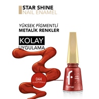  FLORMAR FLORMAR Flormar Star Shine Yoğun Pigmentli Metalik Oje No: 44 Scarlet Sparkle  1 of 5 