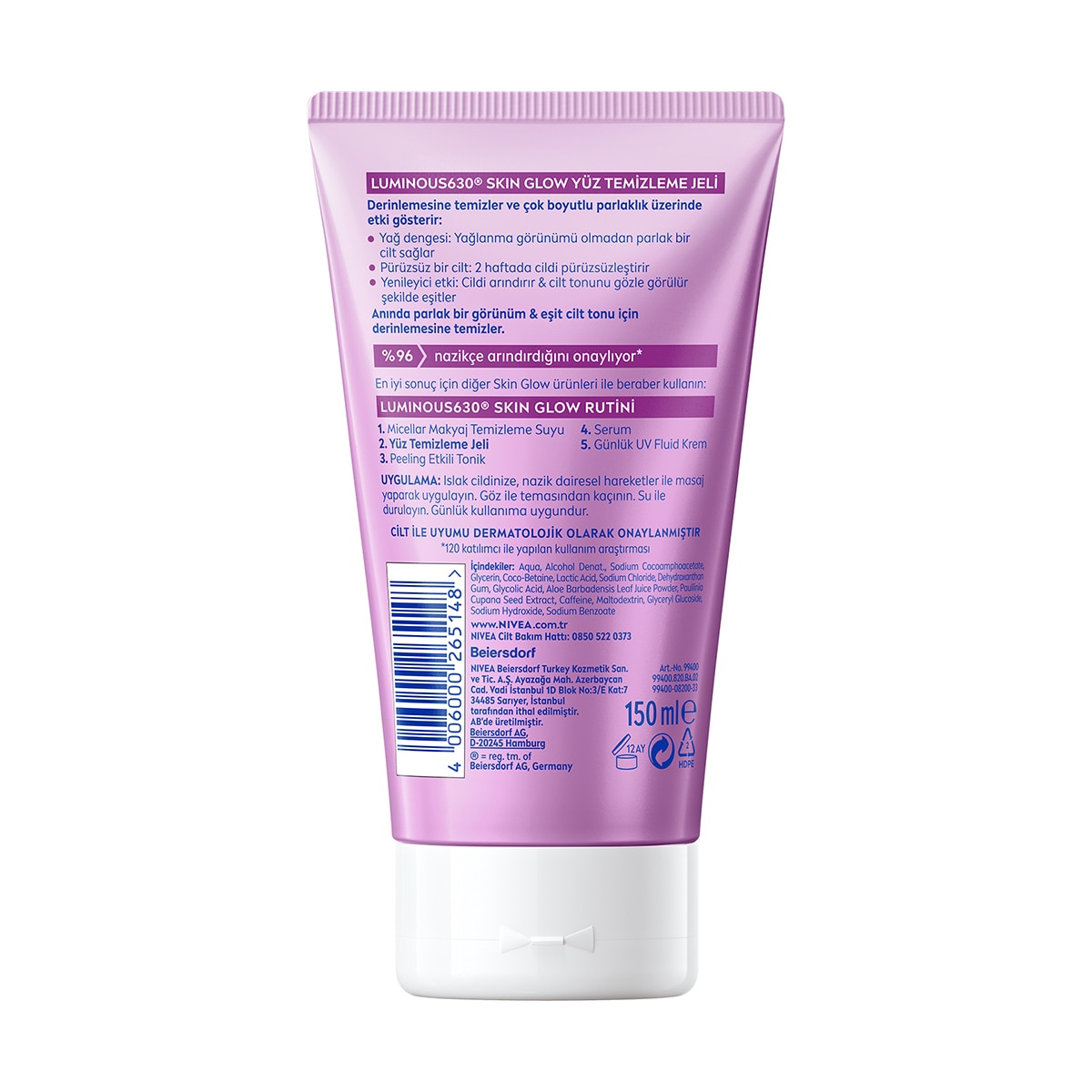 NIVEA VISAGE NIVEA VISAGE Nivea Luminous630 Skin Glow Aloe Vera Anında Aydınlatıcı Yüz Temizleme Jeli 150 ml 1 of 7