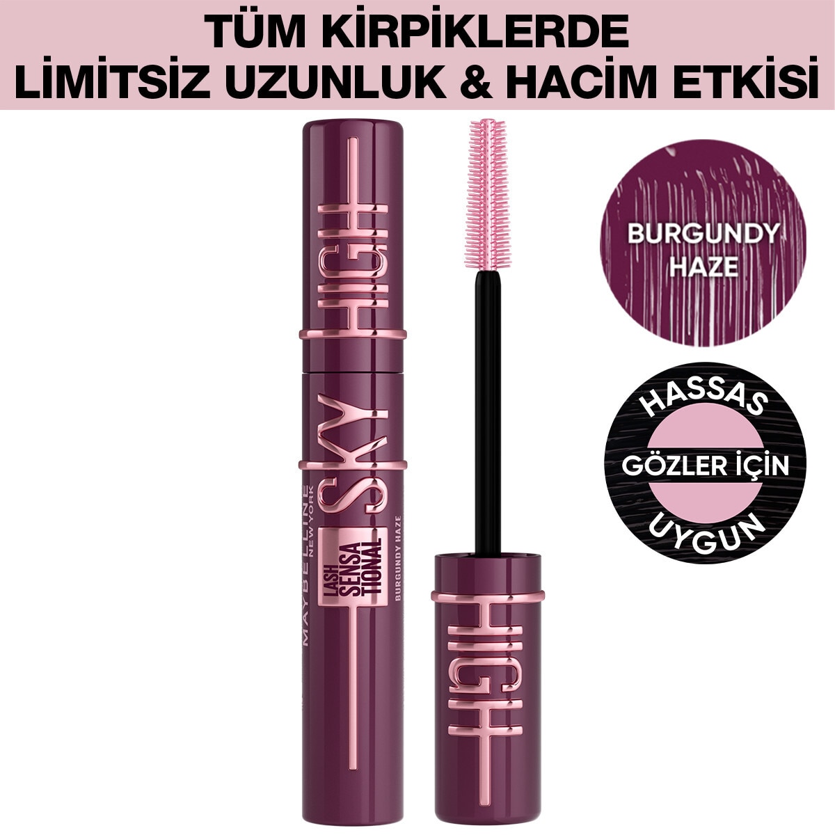  MAYBELLINE MAYBELLINE Maybelline New York Sky High Burgundy Haze Maskara  Maybelline New York Sky High Burgundy Haze Maskara
