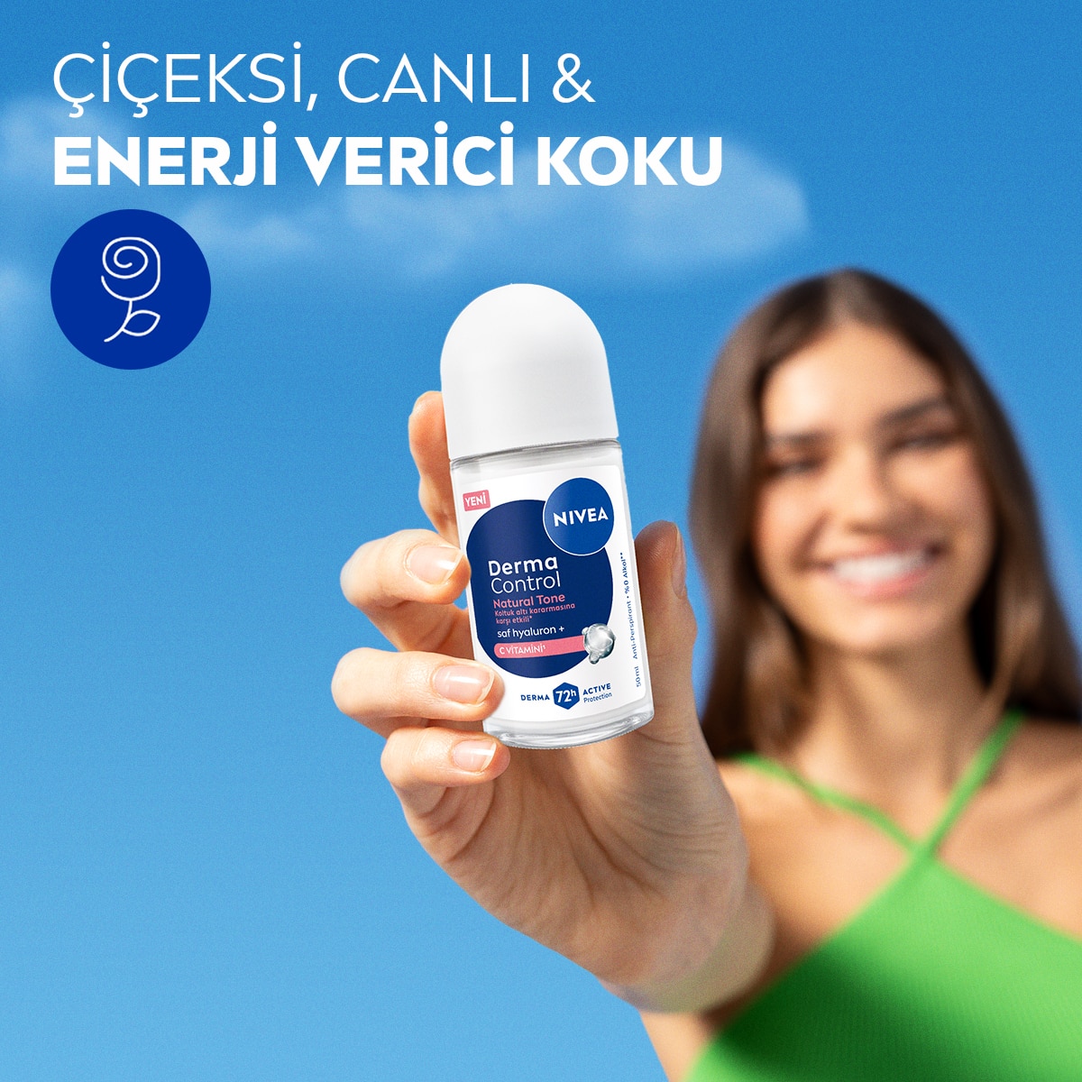  NIVEA NIVEA DEO Nivea Derma Control Natural Tone Hyaluronik Asit, C Vitamini Kadın Roll On 50 ml  1 of 6 