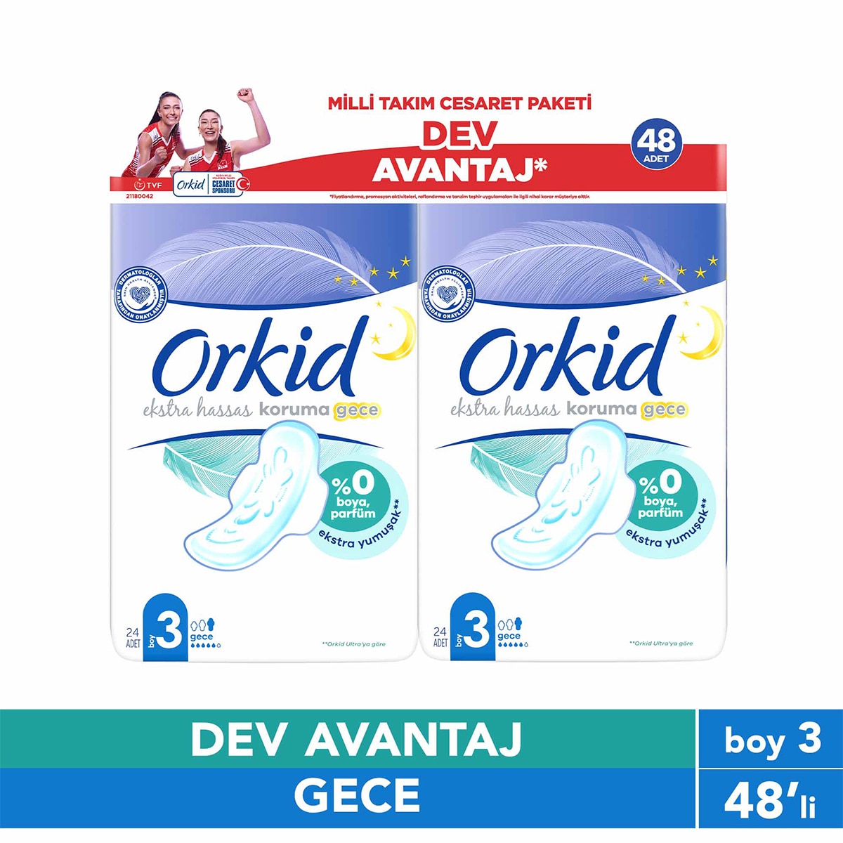 ORKID ORKID Orkid Ekstra Hassas Cesaret Paketi Gece 48'li 1 of 5