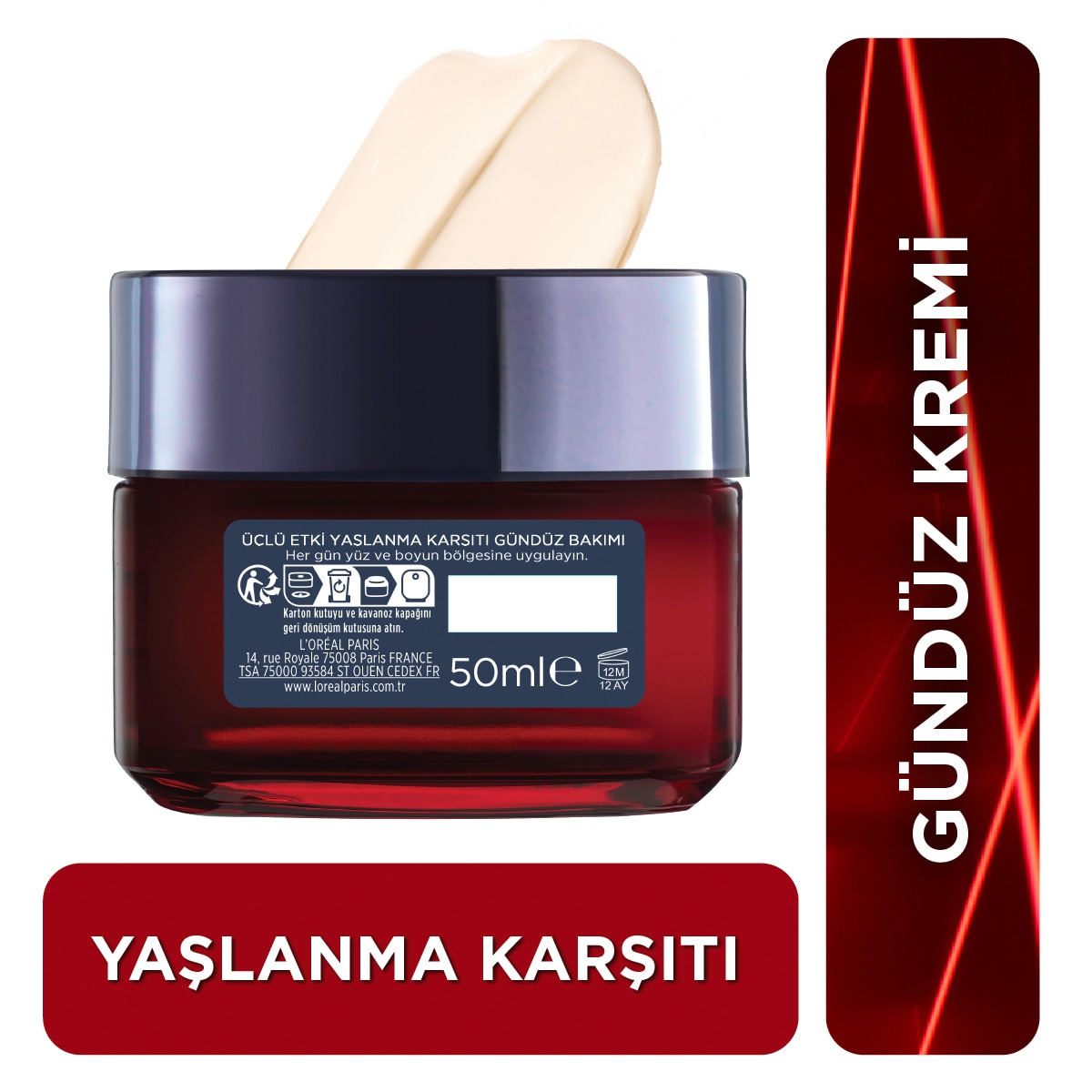 LOREAL PARIS LOREAL PARIS L'Oreal Paris Revitalift Lazer Yoğun Yaşlanma Karşıtı Gündüz Bakım Kremi 50 ml 1 of 10