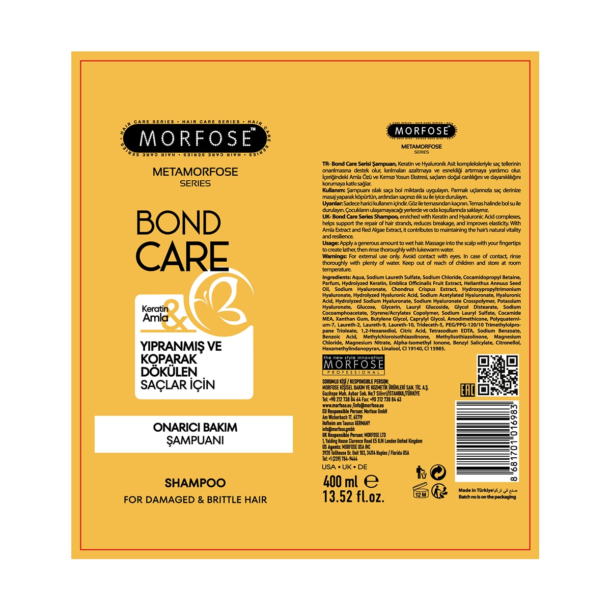  MORFOSE MORFOSE Morfose Metamorfose Onarıcı Bakım Şampuanı 400 ml  1 of 7 