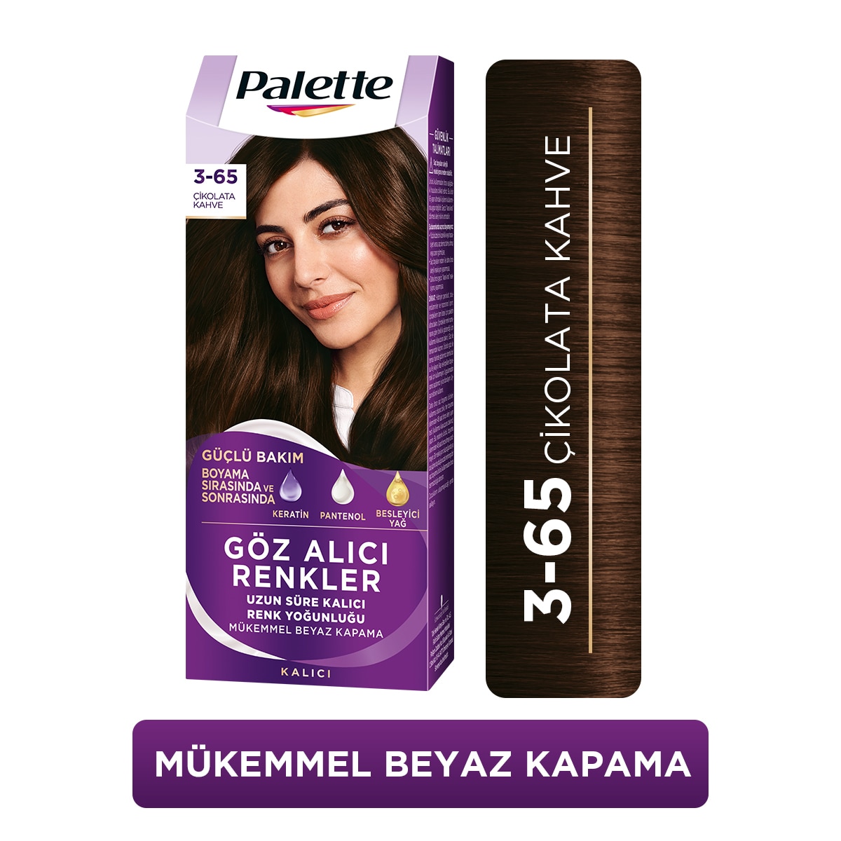  PALETTE NATURAL COLORS PALETTE NATURAL COLORS Palette Göz Alıcı Renkler Saç Boyası 3-65 Çikolata Kahve  1 of 1 Palette Göz Alıcı Renkler Saç Boyası 3-65 Çikolata Kahve