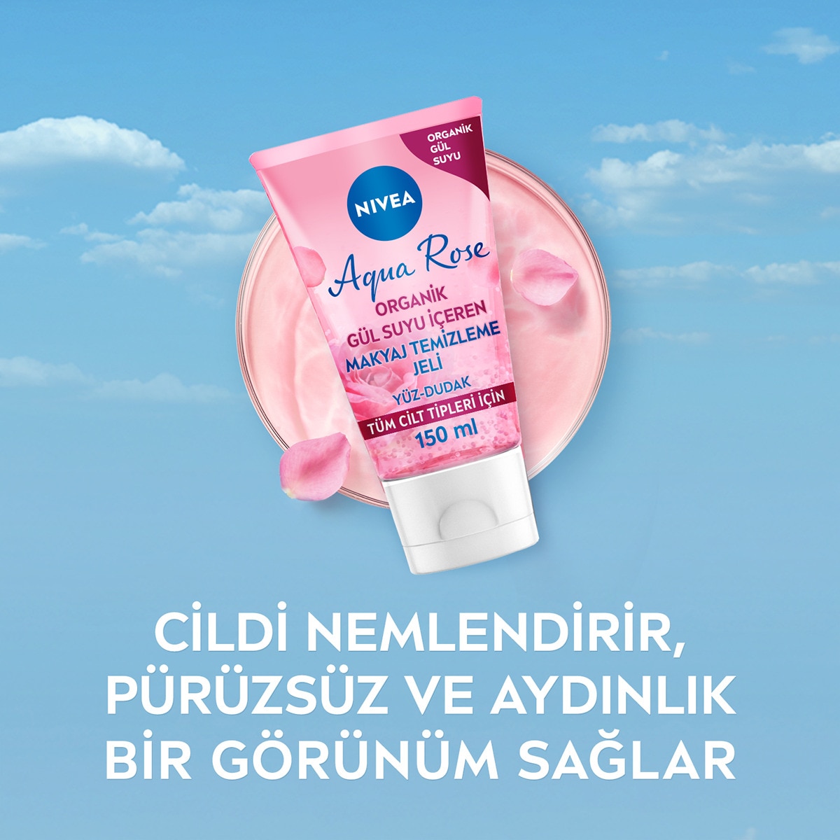  NIVEA VISAGE NIVEA VISAGE Nivea Aqua Rose Organik Gül Suyu İçeren Makyaj Temizleme Jeli 150 ml  1 of 7 