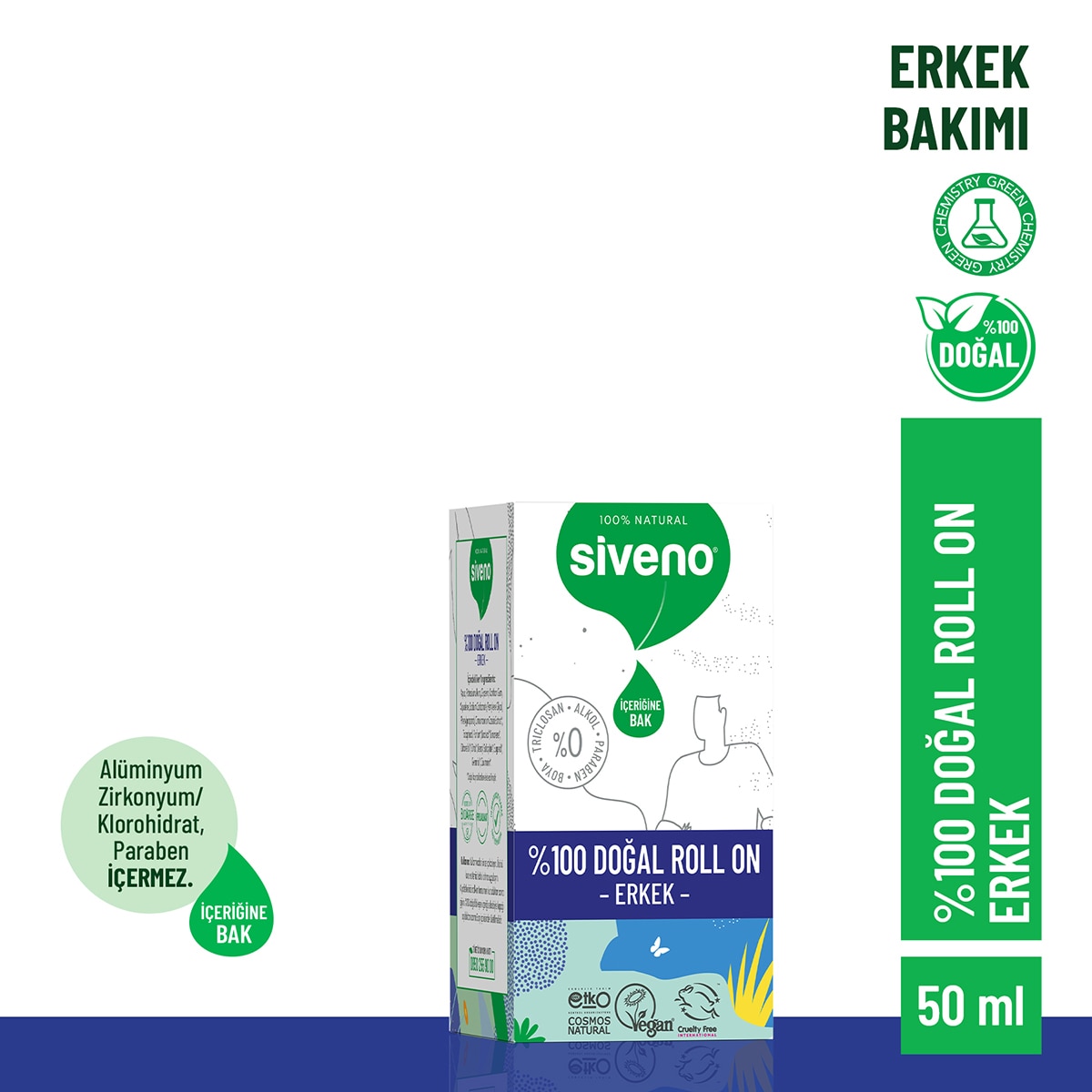 SIVENO SIVENO Siveno Doğal Roll On Erkek 50 ml 1 of 7