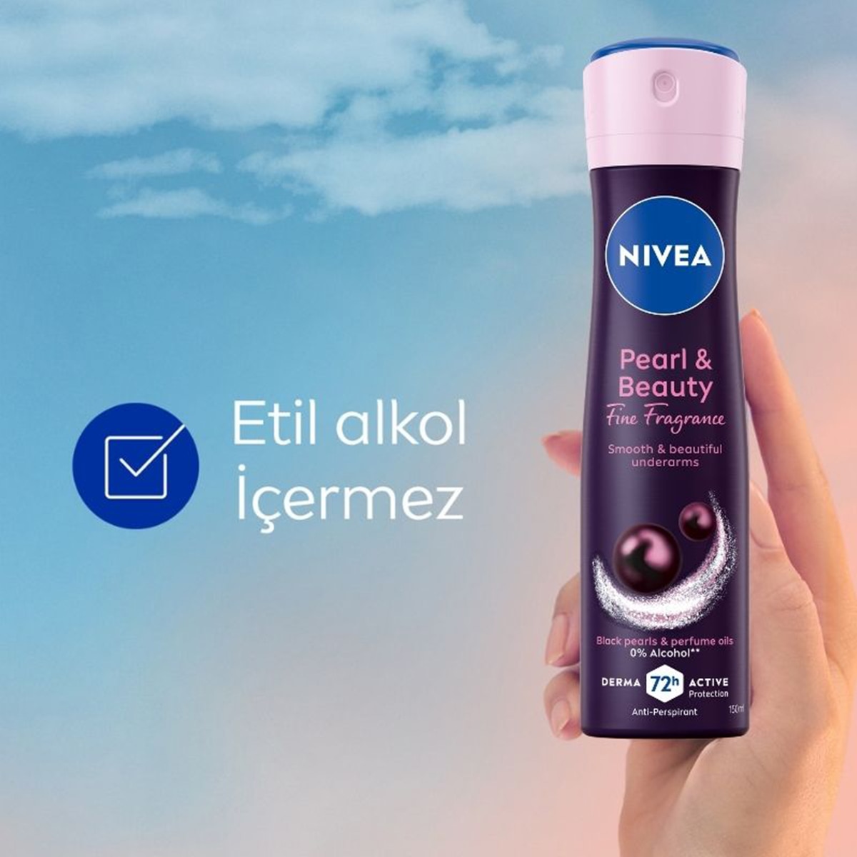  NIVEA DEO NIVEA DEO Nivea Kadın Sprey Deodorant Pearl&Beauty Fine Fragrance 150 ml  1 of 7 