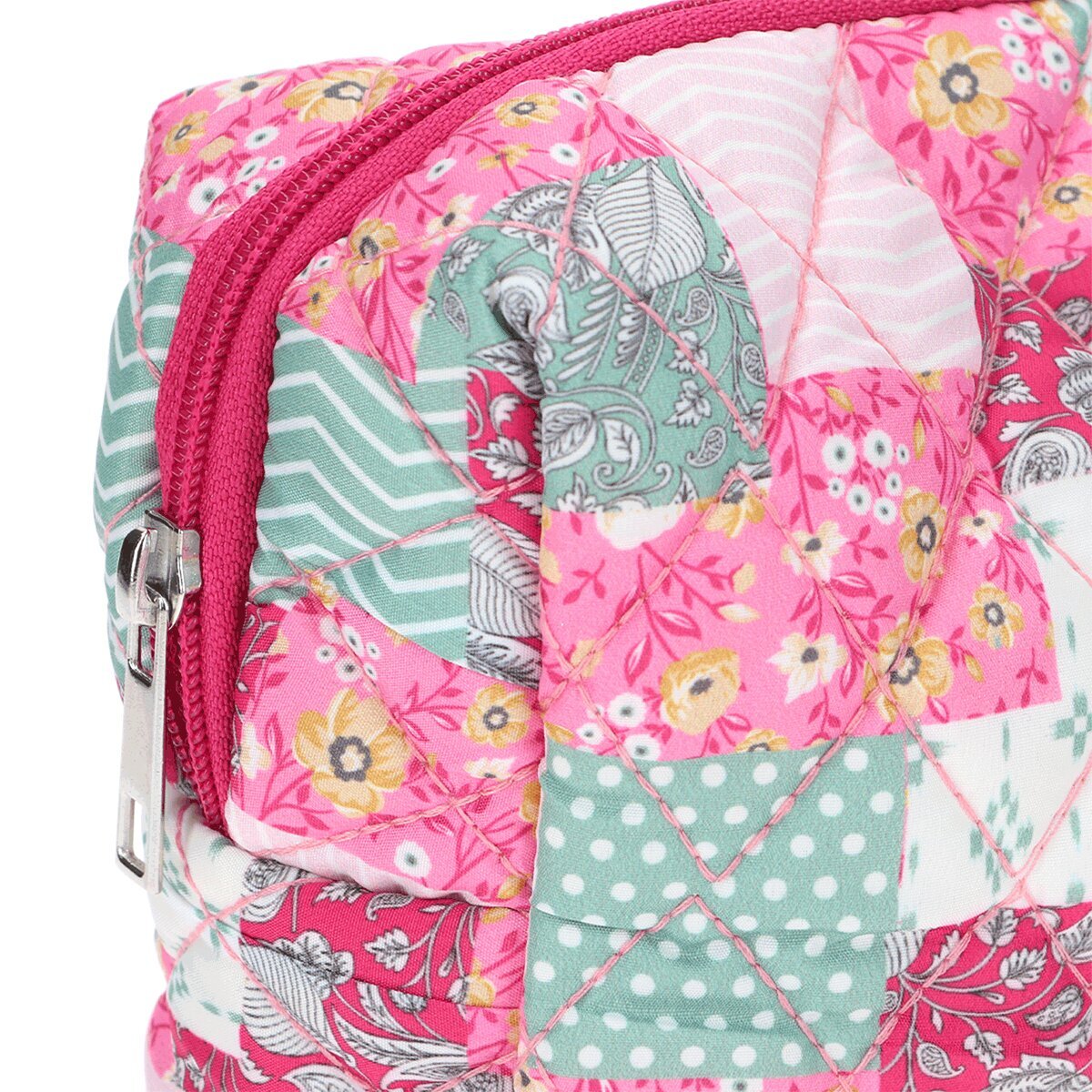  MIINE MIINE Miine Makyaj Çantası Kapitone Büyük Patchwork Pembe  1 of 3 