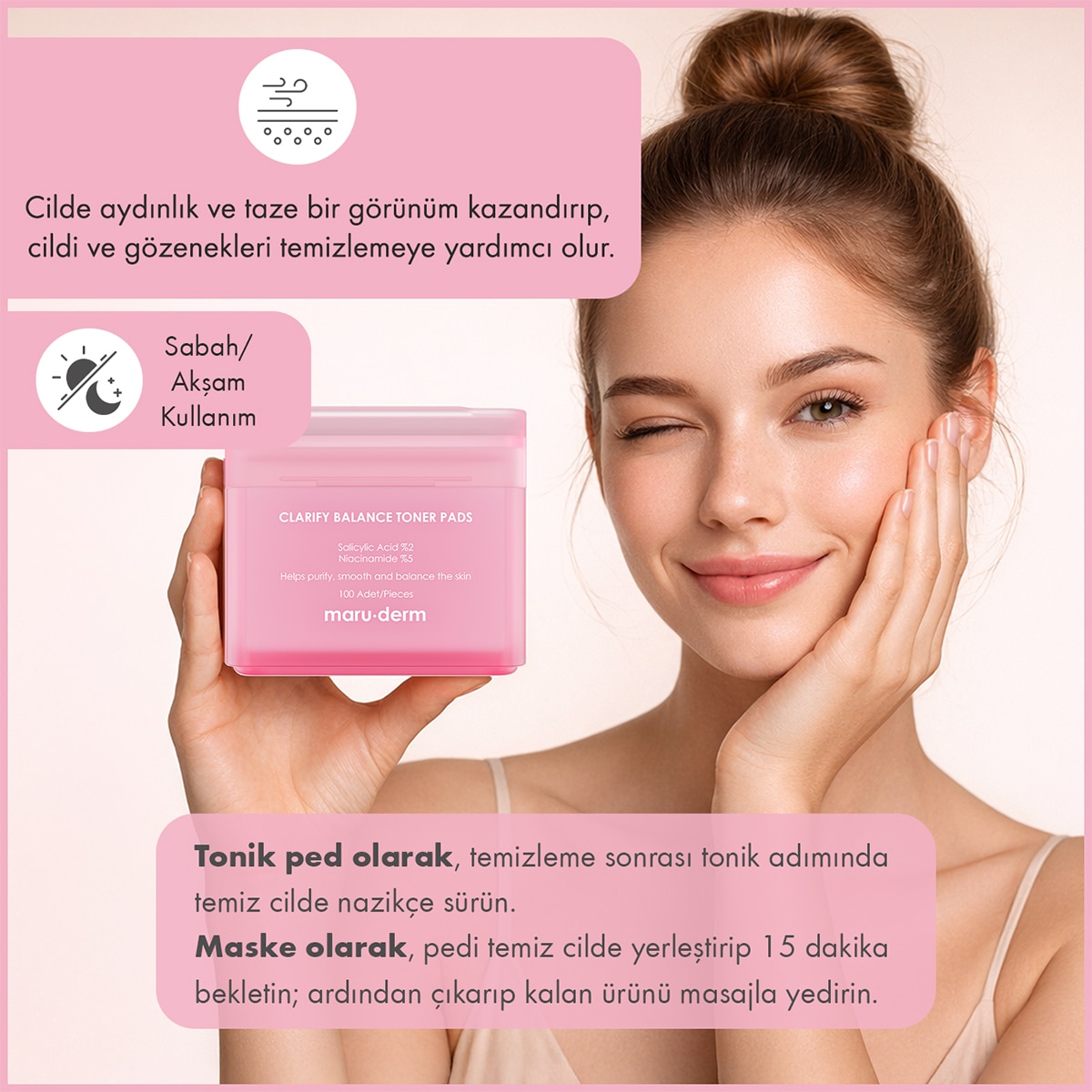 MARUDERM MARUDERM Maruderm Clarify Balance Tonik Ped 100 Adet 1 of 3