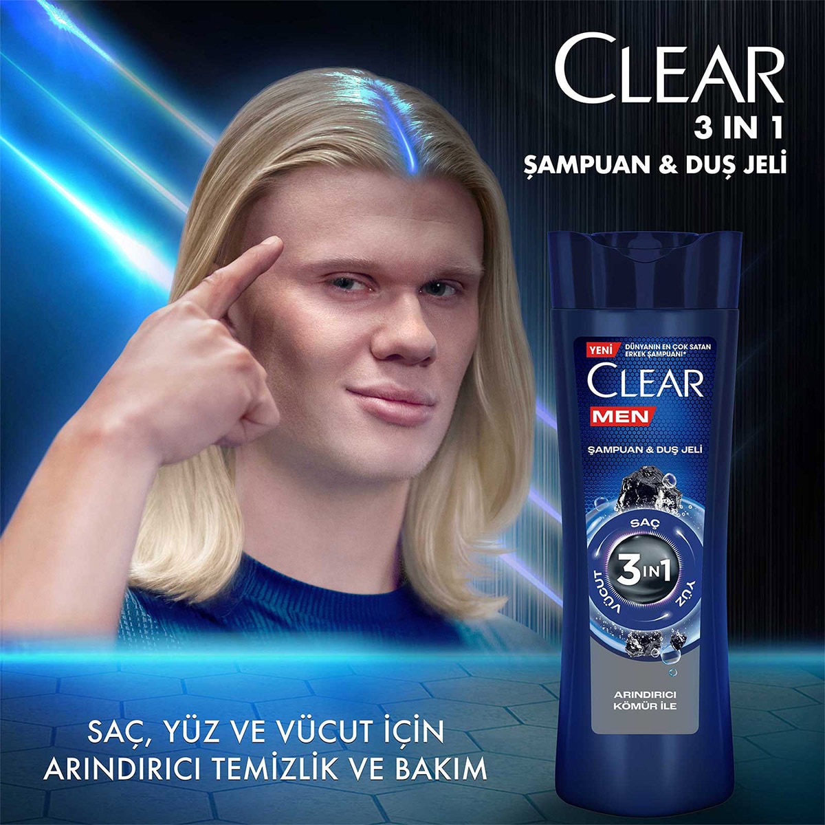  CLEAR CLEAR Clear Men 3in1 Şampuan ve Duş Jeli Arındırıcı Kömür 350 ml  1 of 7 