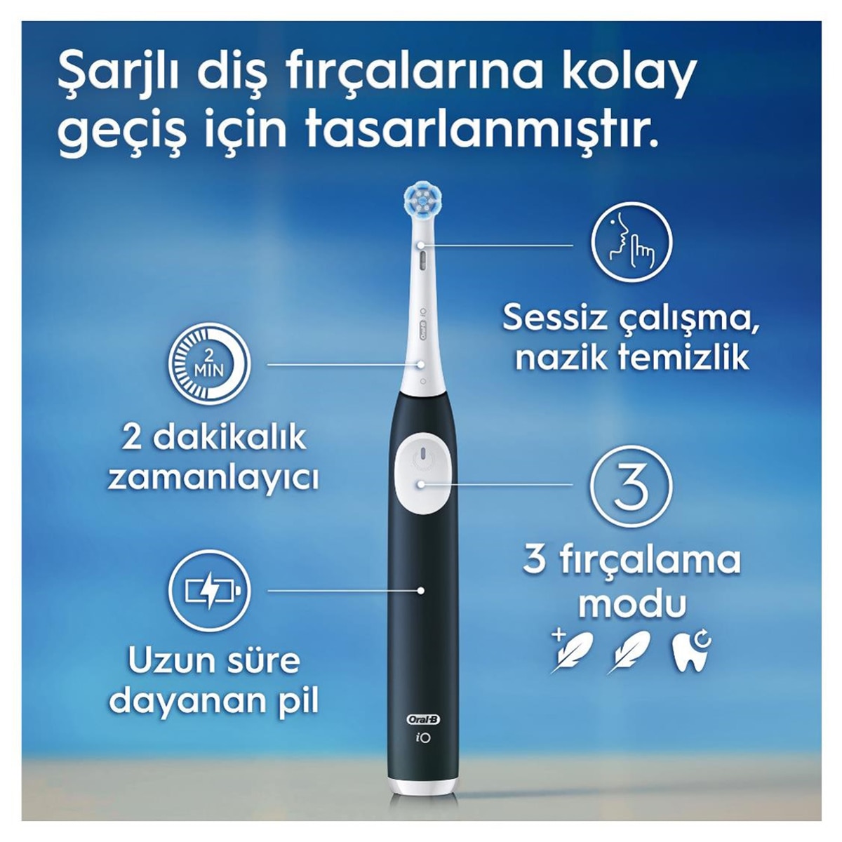  ORAL-B ORAL-B ORAL-B İO2 AKILLI DİŞ FIRÇASI SİYAH&YEŞİL 2'Lİ SET  1 of 7 