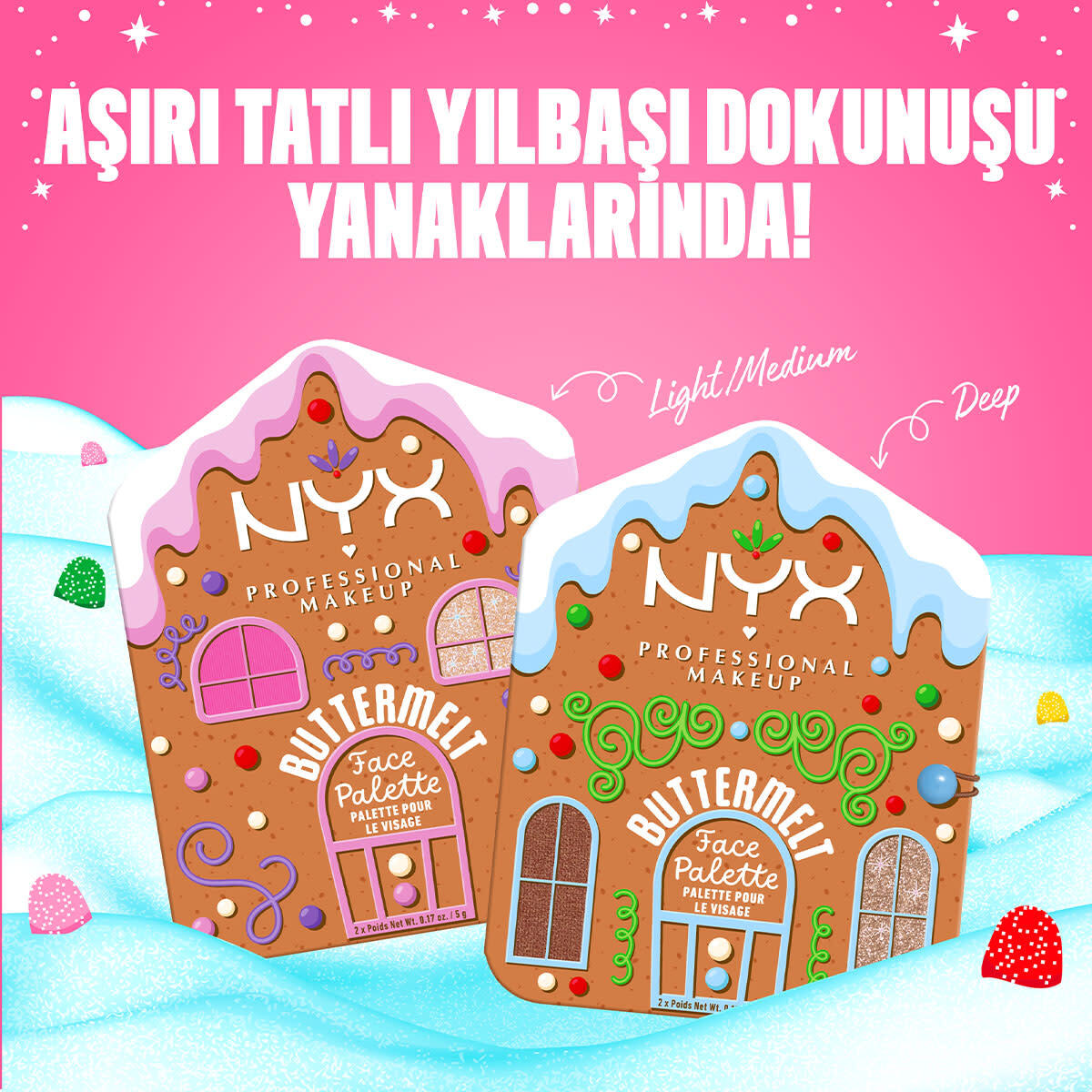  NYX NYX Nyx Professional Makeup Holiday 25 Buttermelt Yüz Paleti Light Medium  1 of 7 