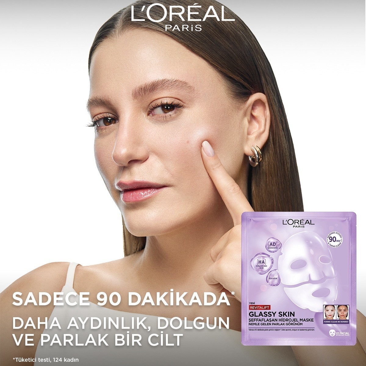  LOREAL PARIS LOREAL PARIS L’Oreal Paris Revitalift Glassy Skin Cam Cilt Görünümü Etkili Nemle Parlaklık Veren Şeffaflaşan Hidrojel Yüz Maskesi  1 of 7 