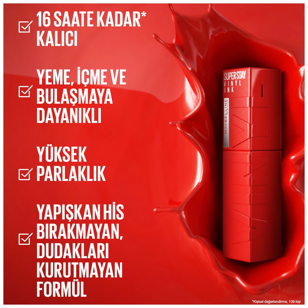  MAYBELLINE MAYBELLINE Maybelline New York Vinyl Ink Ruj Wıcked No: 50  1 of 5 