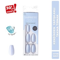 KISS IMPRESS Kiss Impress Color Kendinden Yapışkanlı Takma Tırnak Uzun Mavi Medium 509