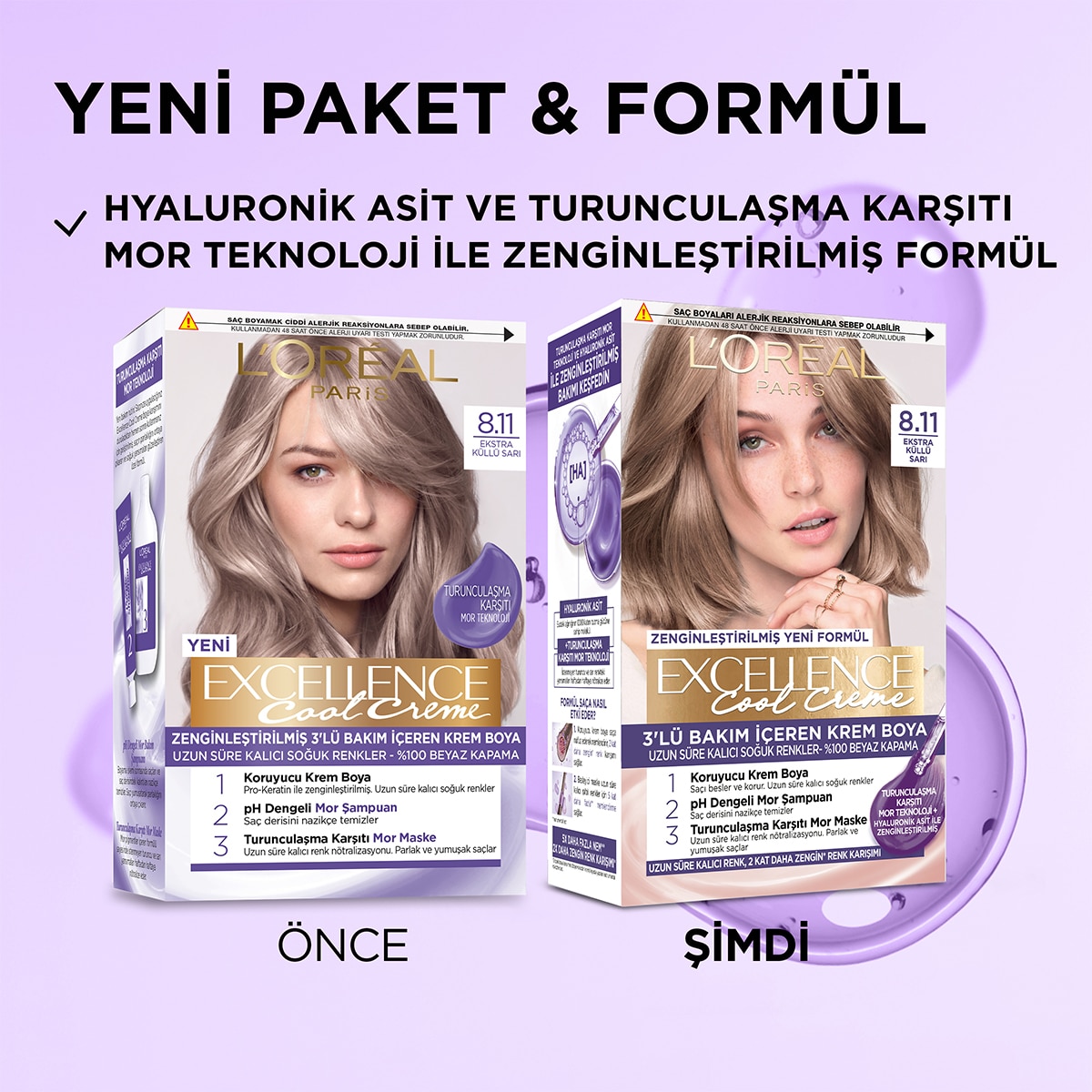  EXCELLENCE EXCELLENCE L'Oreal Paris Excellence Saç Boyası Ekstra Küllü Sarı 8.11  1 of 7 