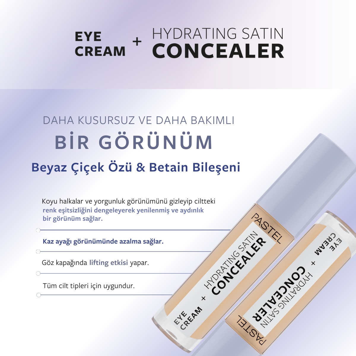  PASTEL PASTEL Pastel Make Up To Skin Care Hydrating Göz Altı Kapatıcısı ve Göz Kremi 64 Medium Light  1 of 10 