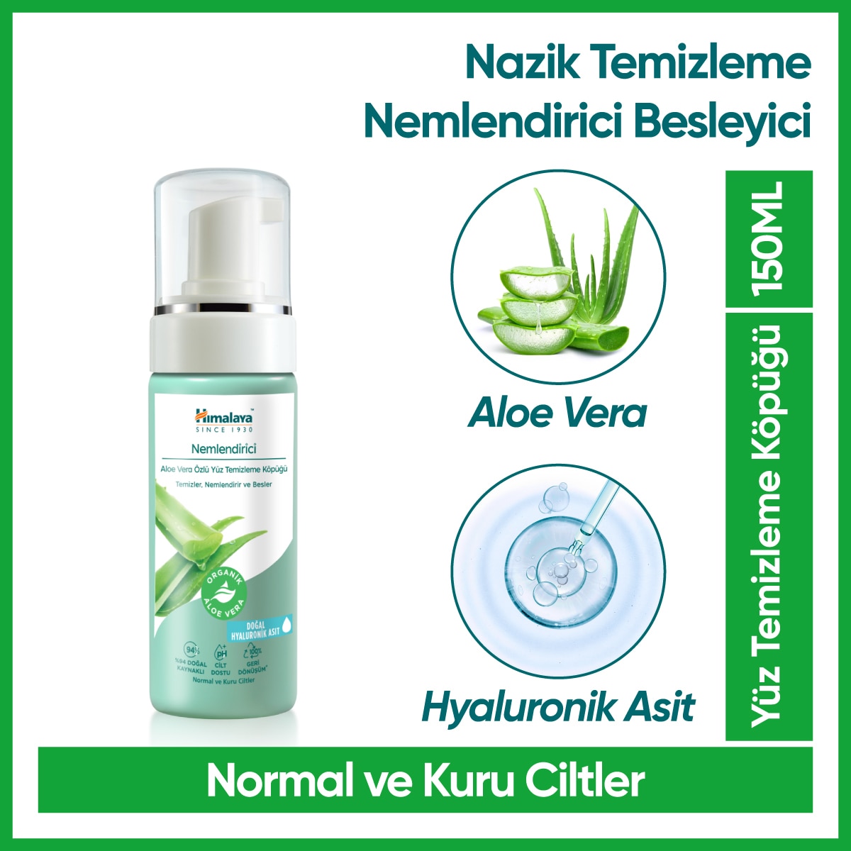  undefined HİMALAYA Himalaya Nemlendirici Aloe Vera Özlü Yüz Temizleme Köpüğü 150 ml  1 of 2 
