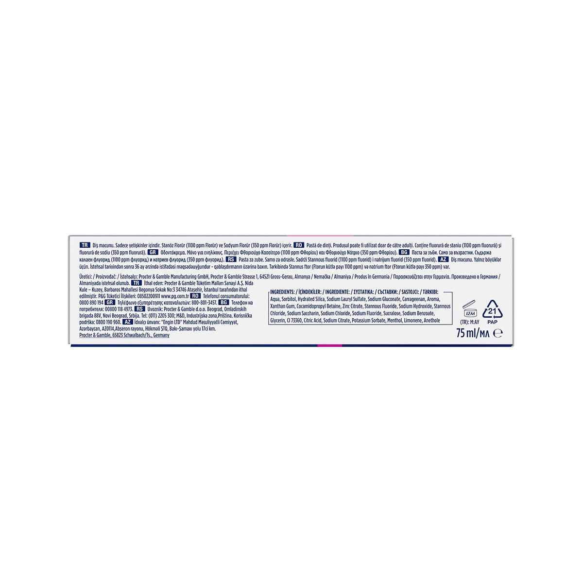  ORAL-B ORAL-B Oral-B Advanced Hassasiyet Koruması Diş Macunu 75 ml  1 of 11 