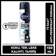  NIVEA DEO NIVEA DEO Nivea Men Erkek Sprey Deodorant Black & White Invisible Fresh 150 ml 