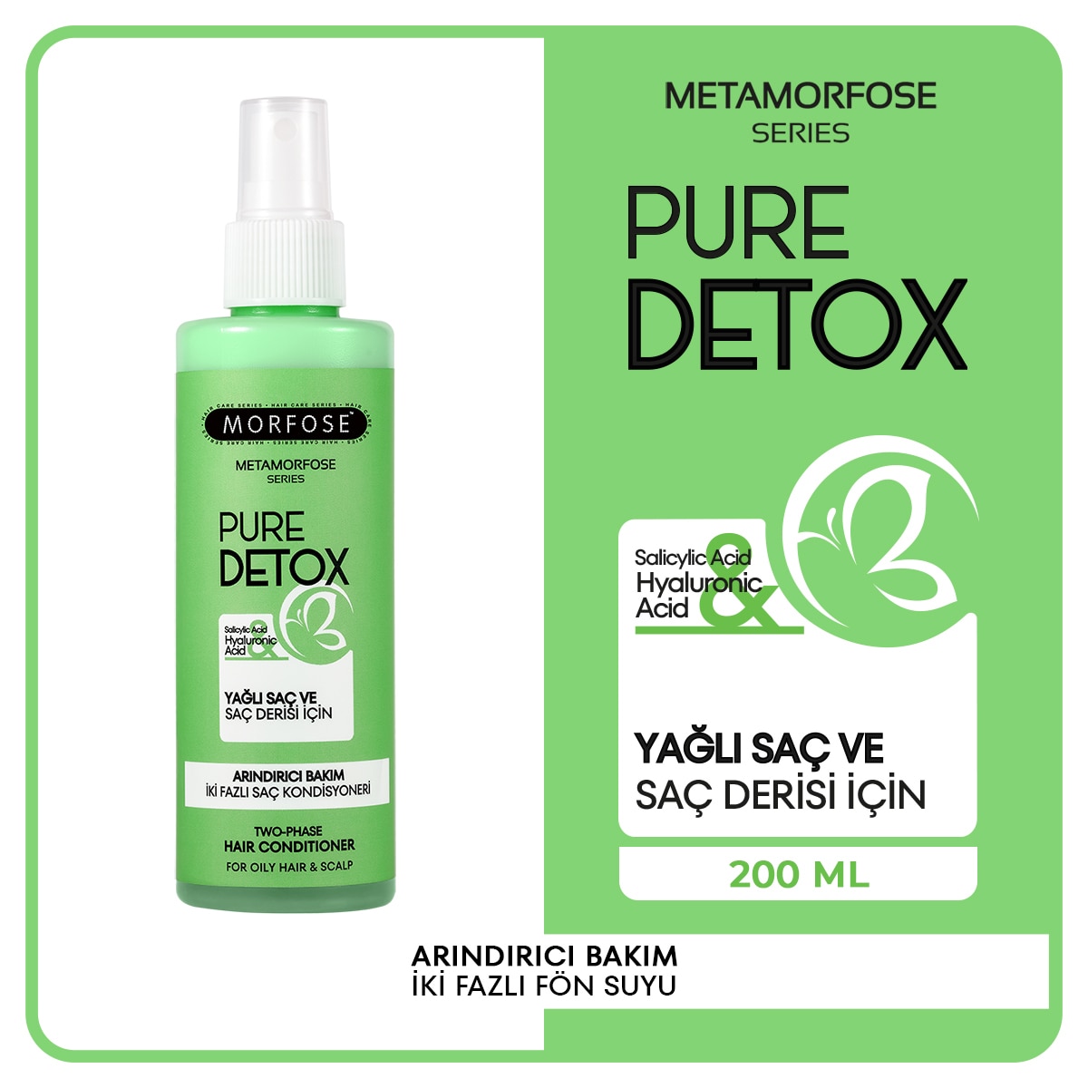 MORFOSE MORFOSE Morfose Metamorfose Arındırıcı Bakım İki Fazlı Saç Kondisyoneri 200 ml 1 of 7