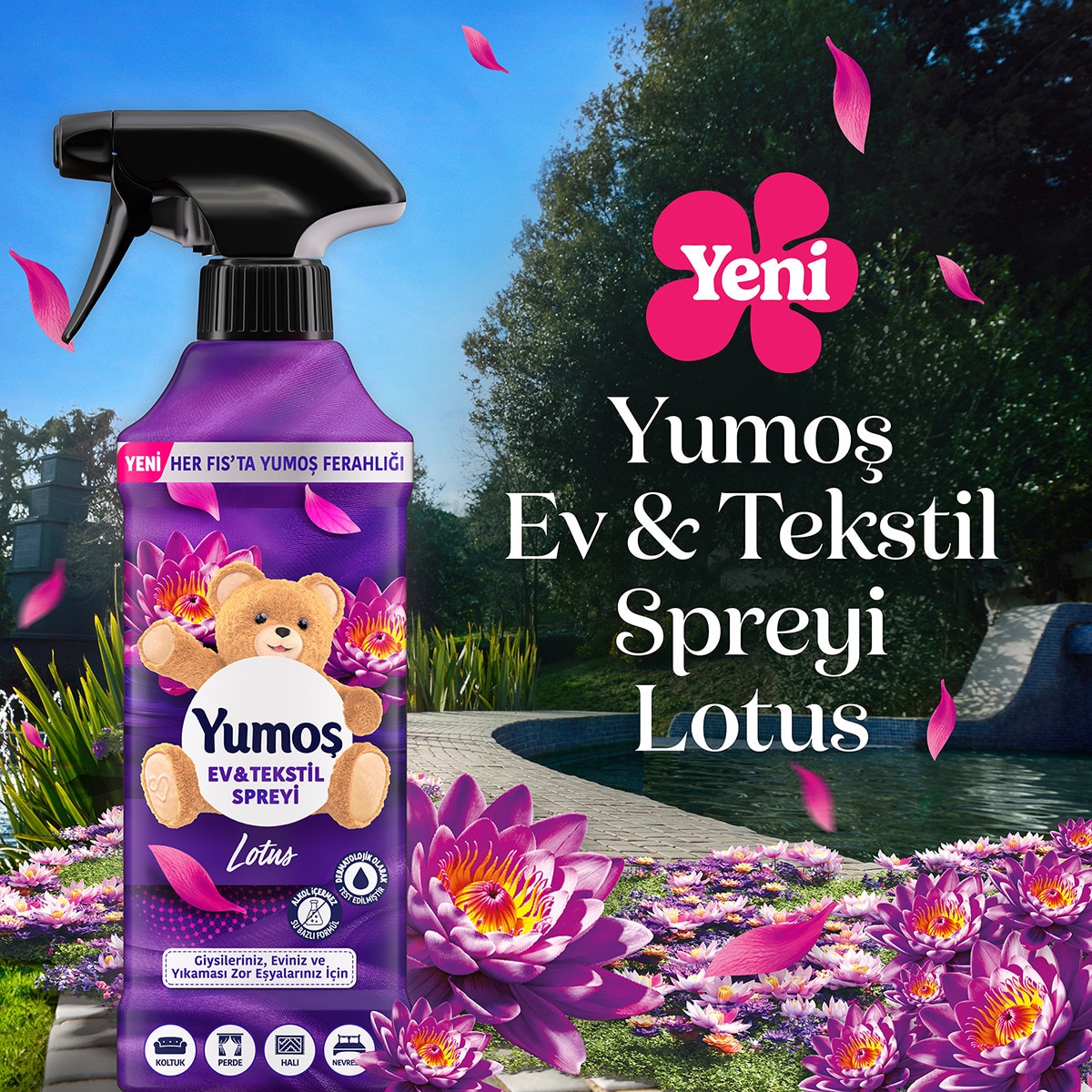  YUMOŞ YUMOŞ Yumoş Ev ve Tekstil Spreyi Lotus 450 ml  1 of 8 
