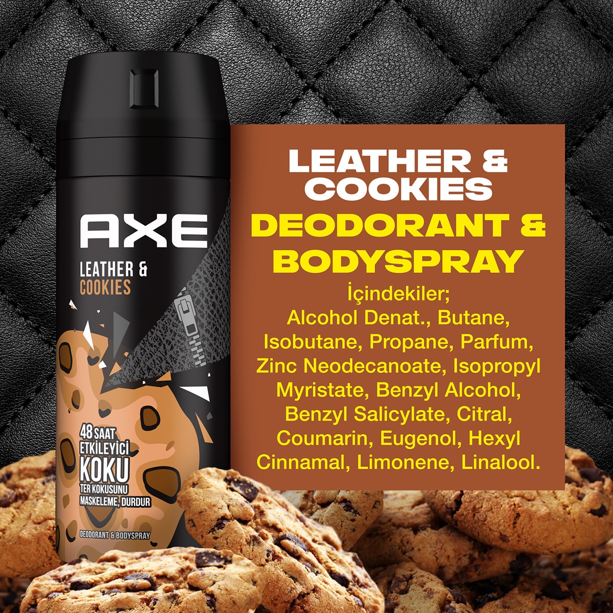 AXE AXE Axe Erkek Deodorant Sprey Leather & Cookies 150 ml 1 of 9
