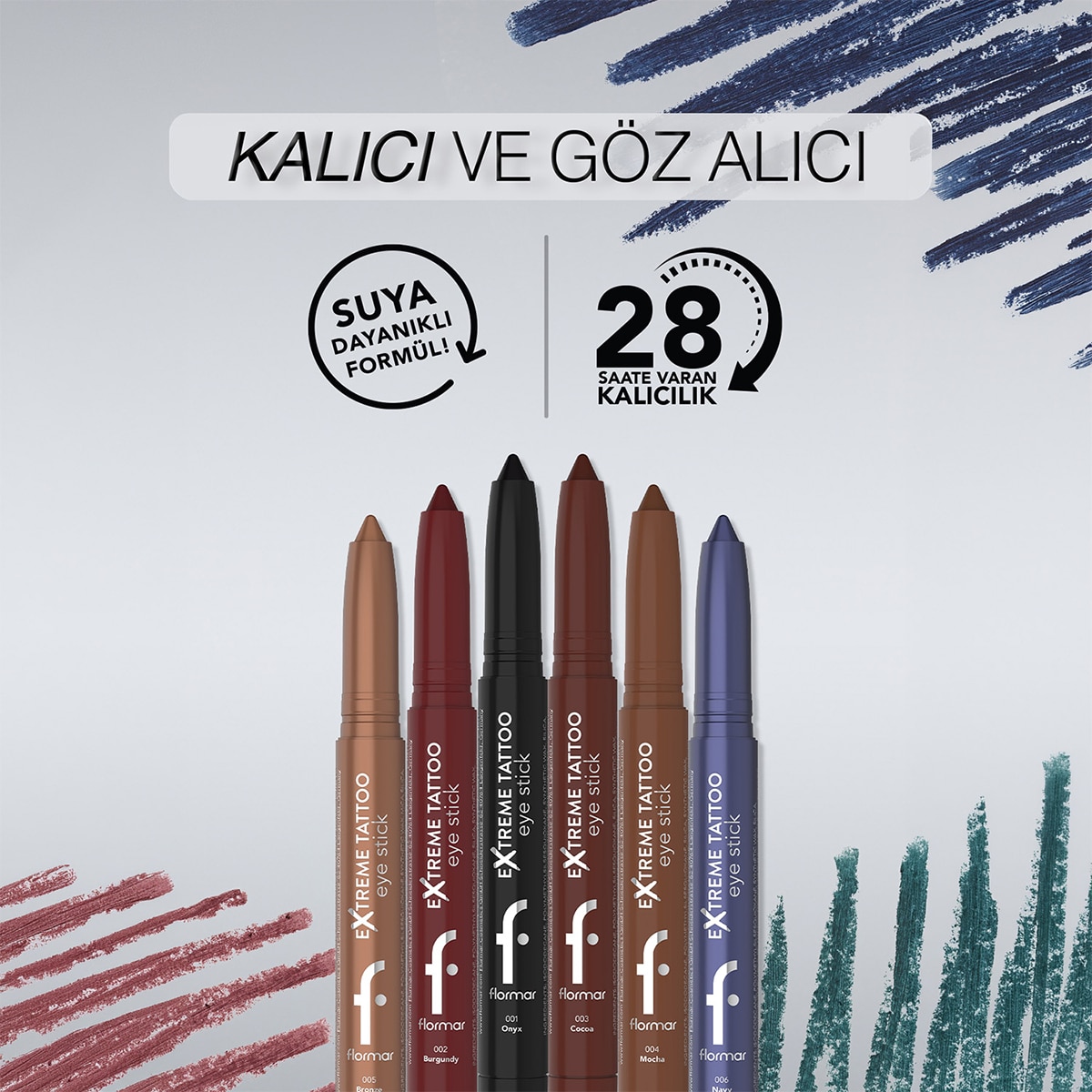 FLORMAR FLORMAR Flormar Extreme Tattoo Yüksek Pigmentli Jel Göz Kalemi No: 002 Burgundy 1 of 8