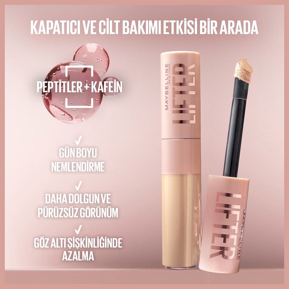  MAYBELLINE MAYBELLINE Maybelline New York Lifter Kafein ve Peptitler İçeren Nemlendiren ve Aydınlatan Kapatıcı 05  1 of 6 