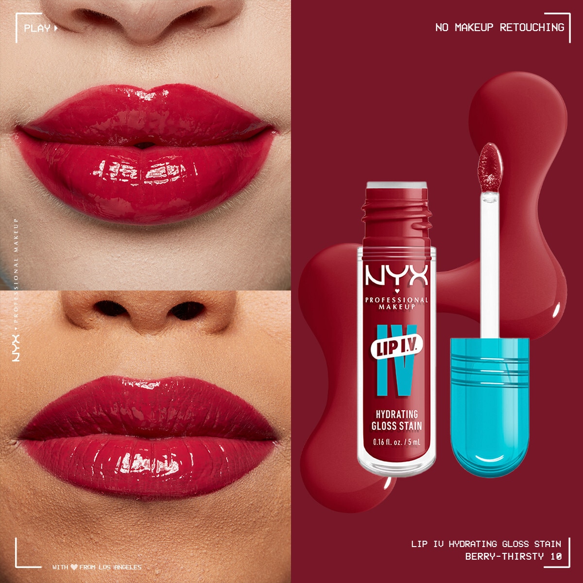 NYX NYX Nyx Professional Makeup Lip I.V. Vitamin İçeren Parlatıcı + Tint 10 Berry Thirsty 1 of 8