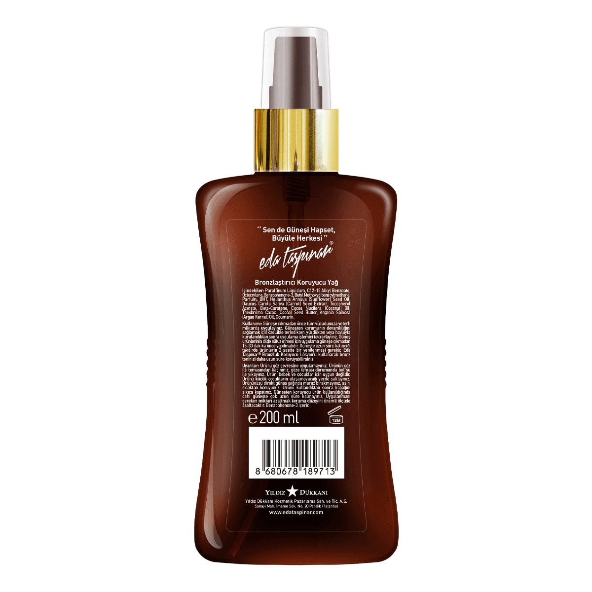  EDA TAŞPINAR EDA TAŞPINAR Eda Taşpınar Bronzlaştırıcı Koruyucu Yağ Spf 15 200 ml  1 of 3 