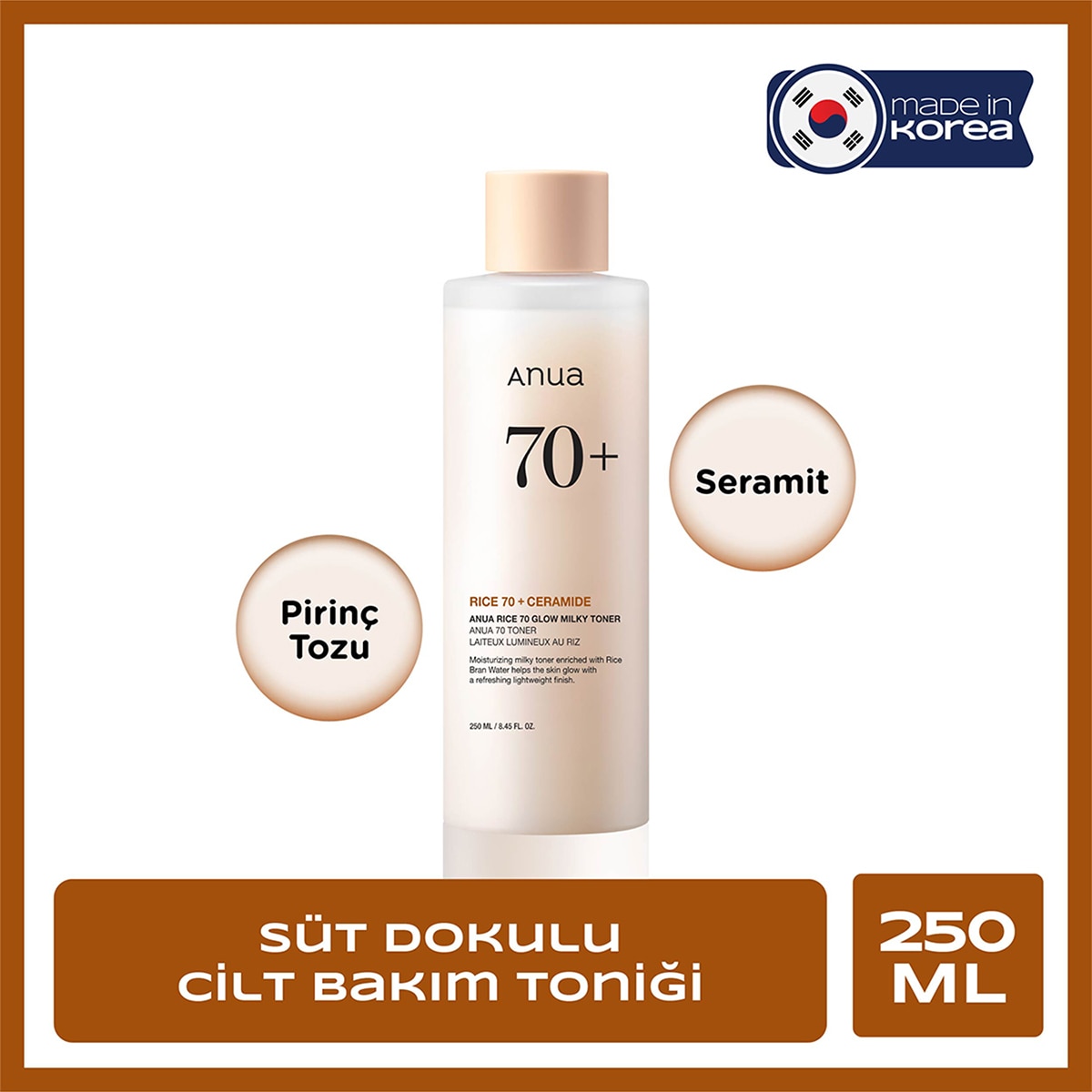 ANUA ANUA Anua Rice %70 Glow Milky Tonik 250 ml 1 of 12