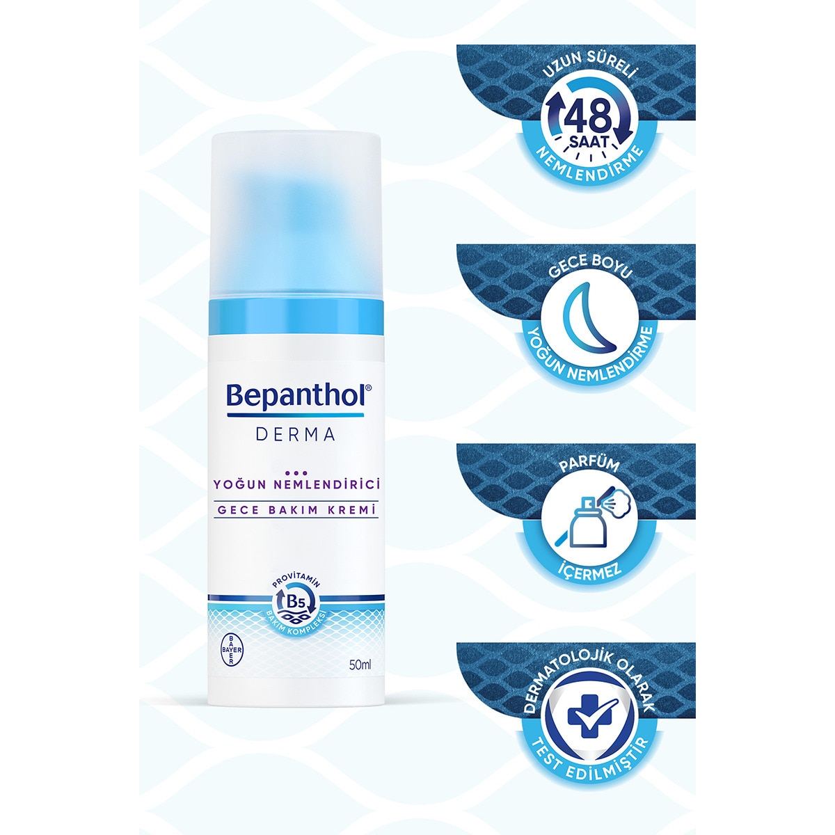  BEPANTHOL BEPANTHOL Bepanthol Derma Gece Kremi Yoğun Nemlendirici 50 ml  1 of 9 