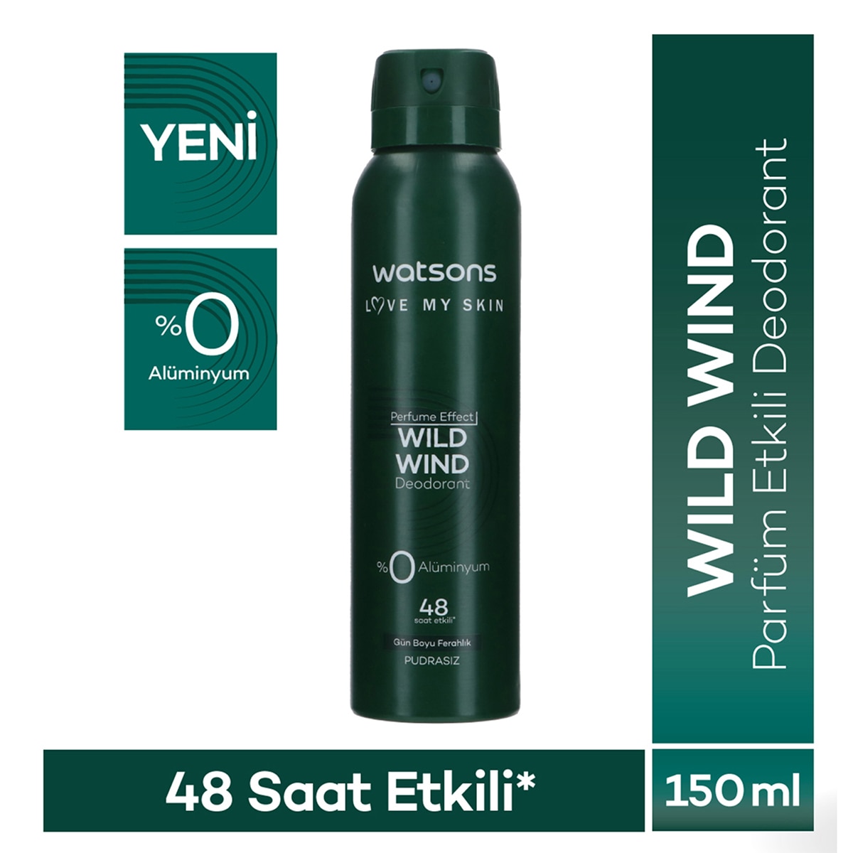 WATSONS WATSONS Watsons Wild Wind Deodorant Sprey Pudrasız 150 ml 1 of 1 Watsons Wild Wind Deodorant Sprey Pudrasız 150 ml