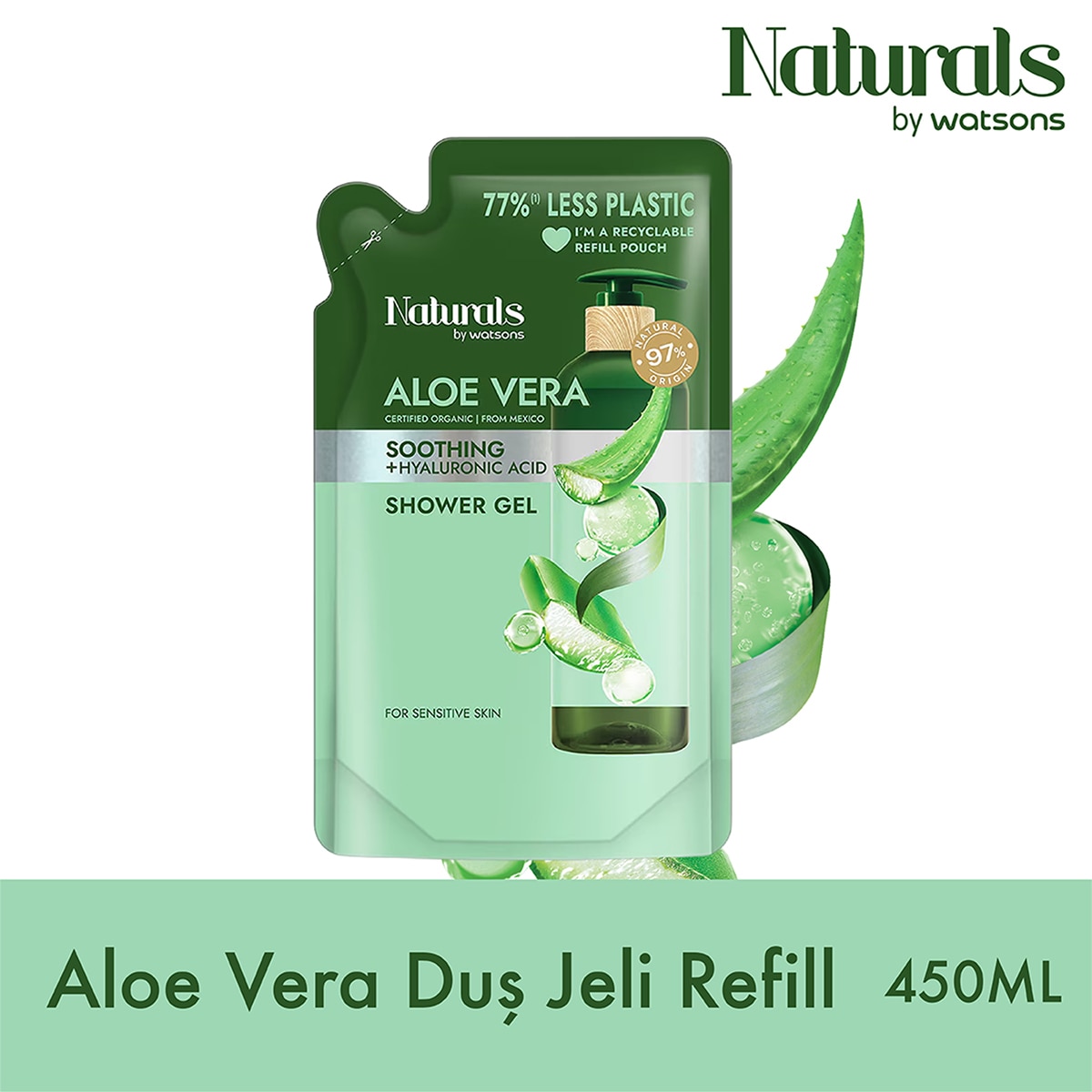 NATURALS BY WATSONS NATURALS BY WATSONS Naturals By Watsons Aloe Vera Duş Jeli Refill 450 ml 1 of 3