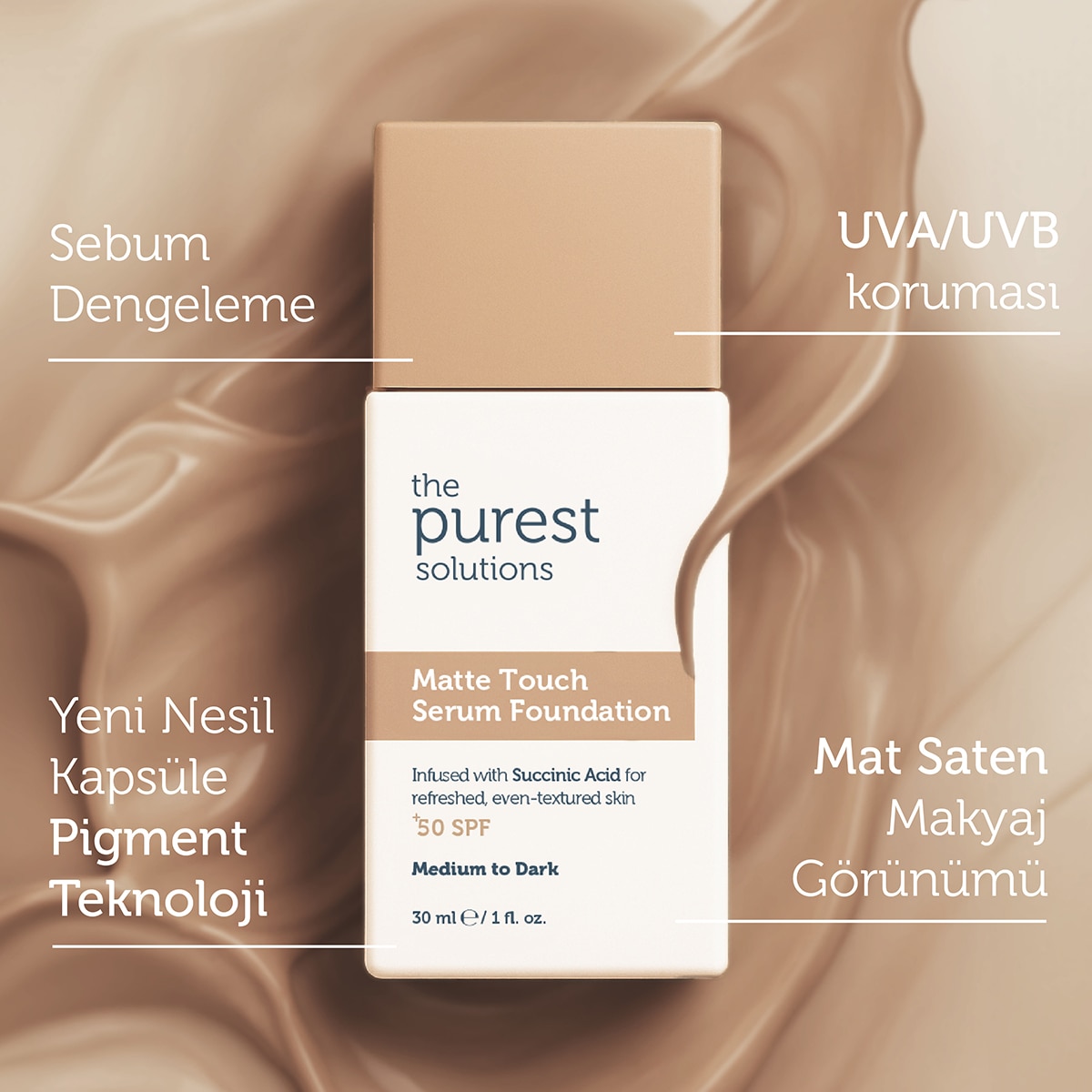  undefined THE PUREST SOLUTIONS EXC. The Purest Solutions Mat Serum Fondöten Medium 30 ml  1 of 9 