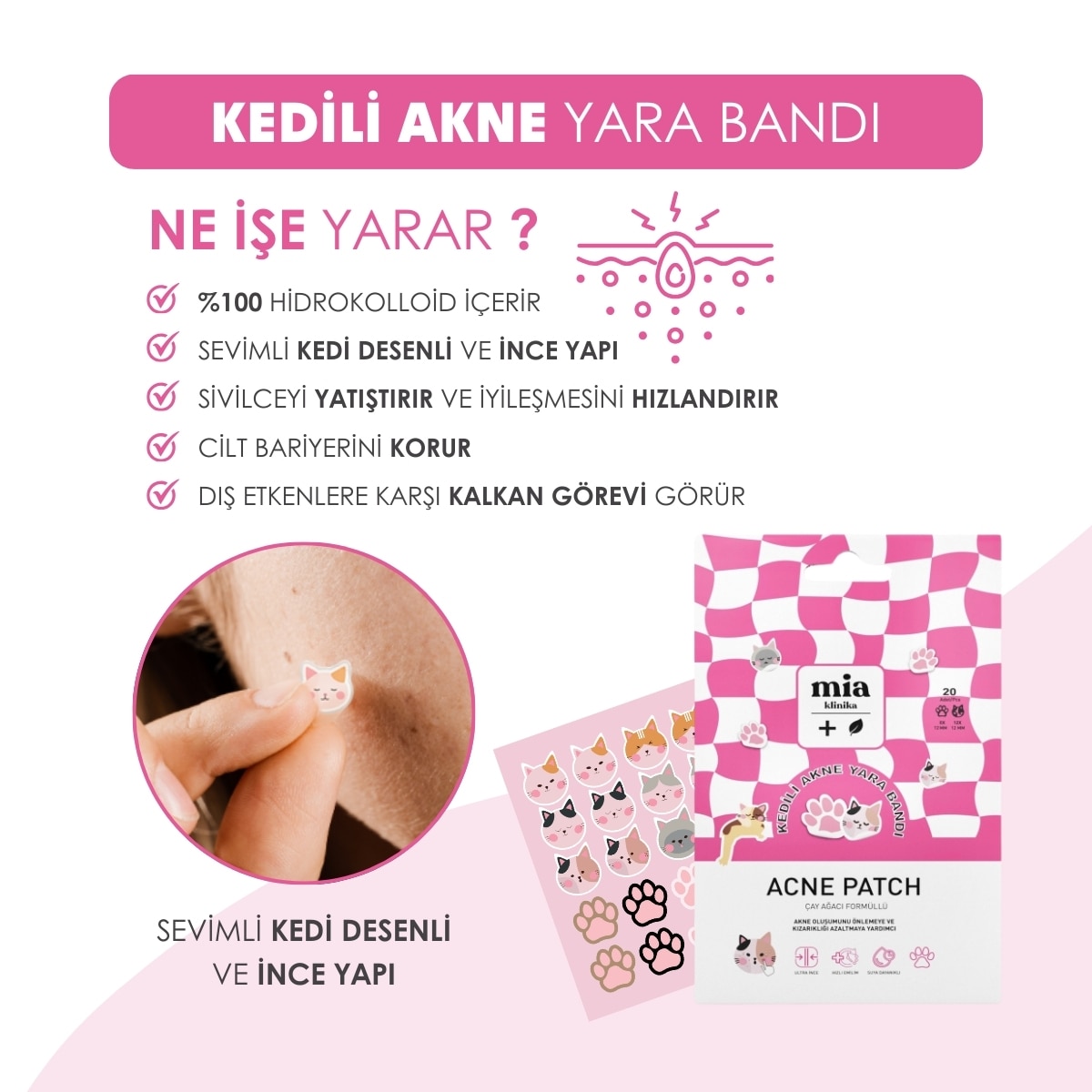  MIA KLINIKA MIA KLINIKA Mia Klinika Kedili Akne Bandı 1 Adet  1 of 5 